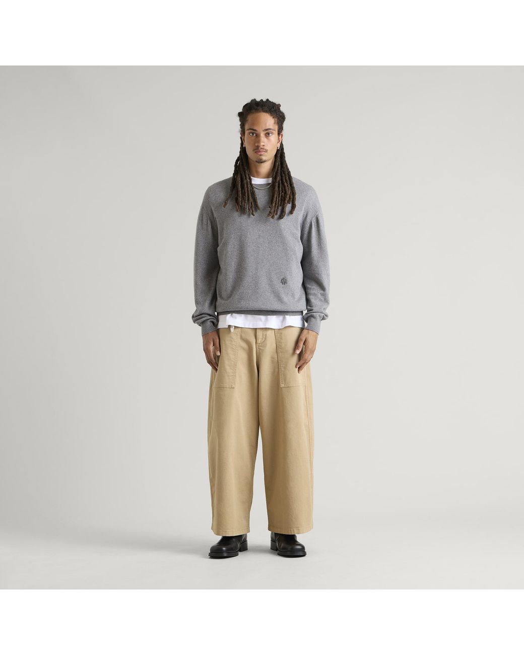 END. Gray Monogram Jumper for men