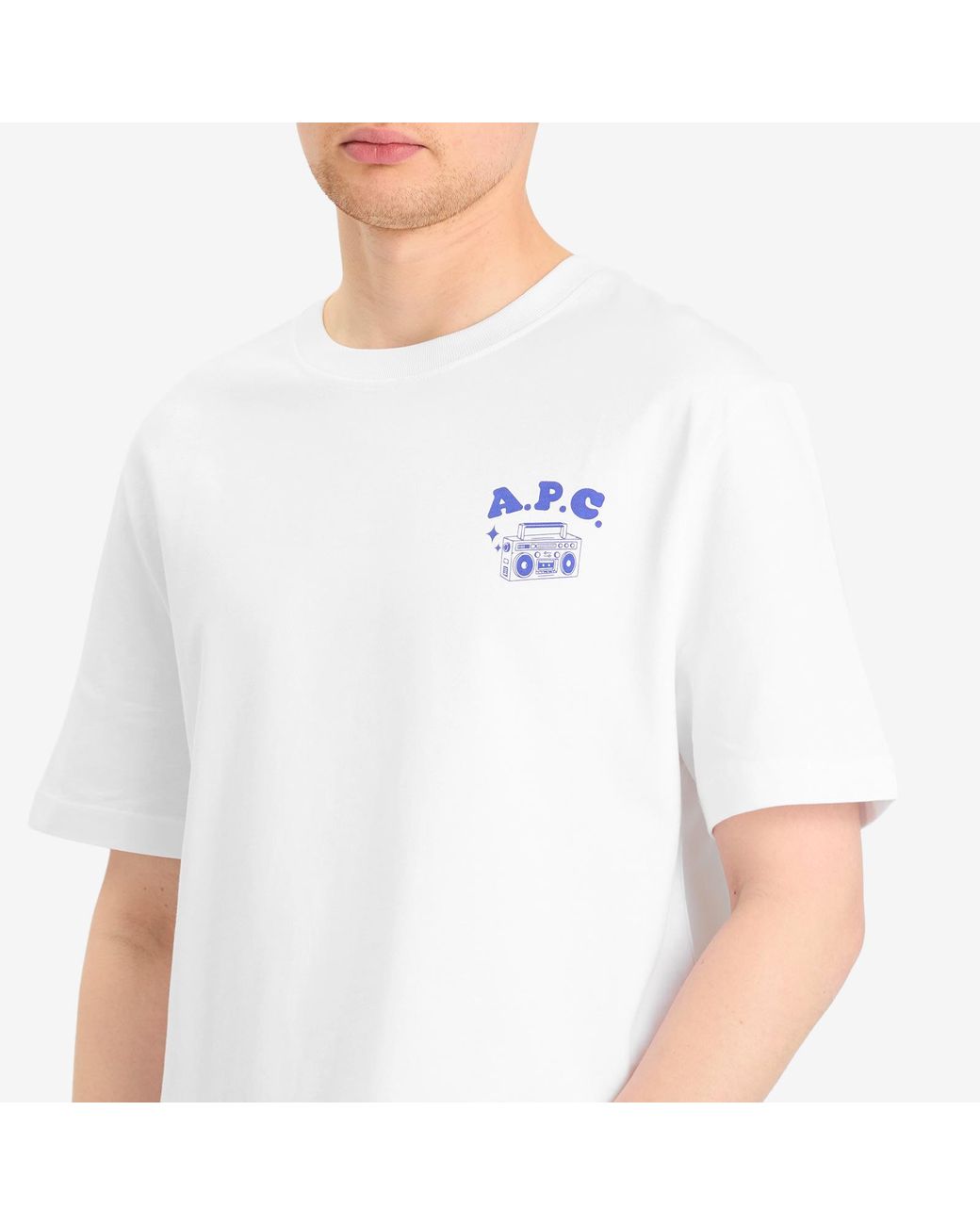 A.P.C. White Disco Print T-Shirt for men