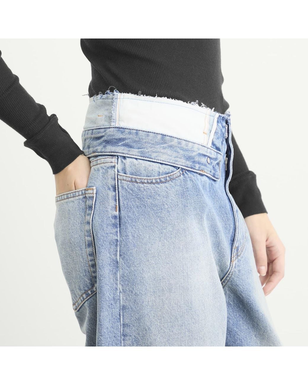 Maison Margiela Mm6 Deconstructed Jeans in Blue | Lyst