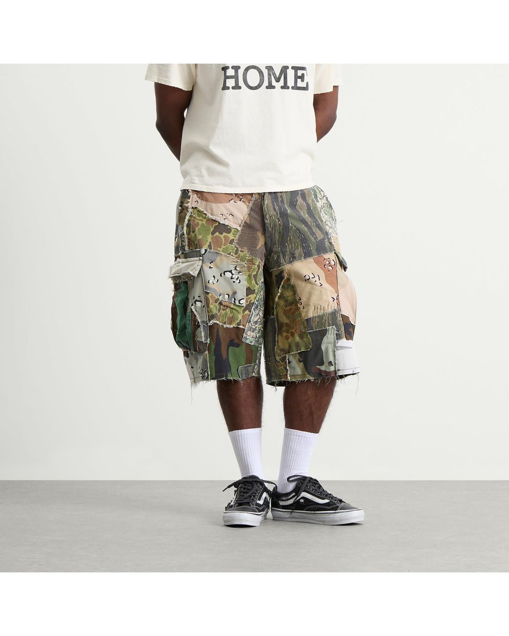 GALLERY DEPT. Green Retouche Camo Patchwork Kenzie Shorts for men