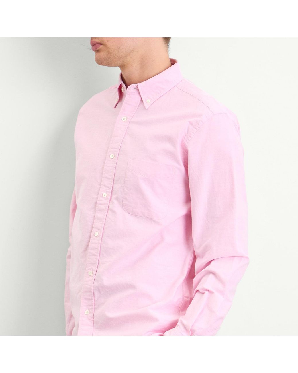 Beams Plus Pink Button Down Oxford Shirt for men