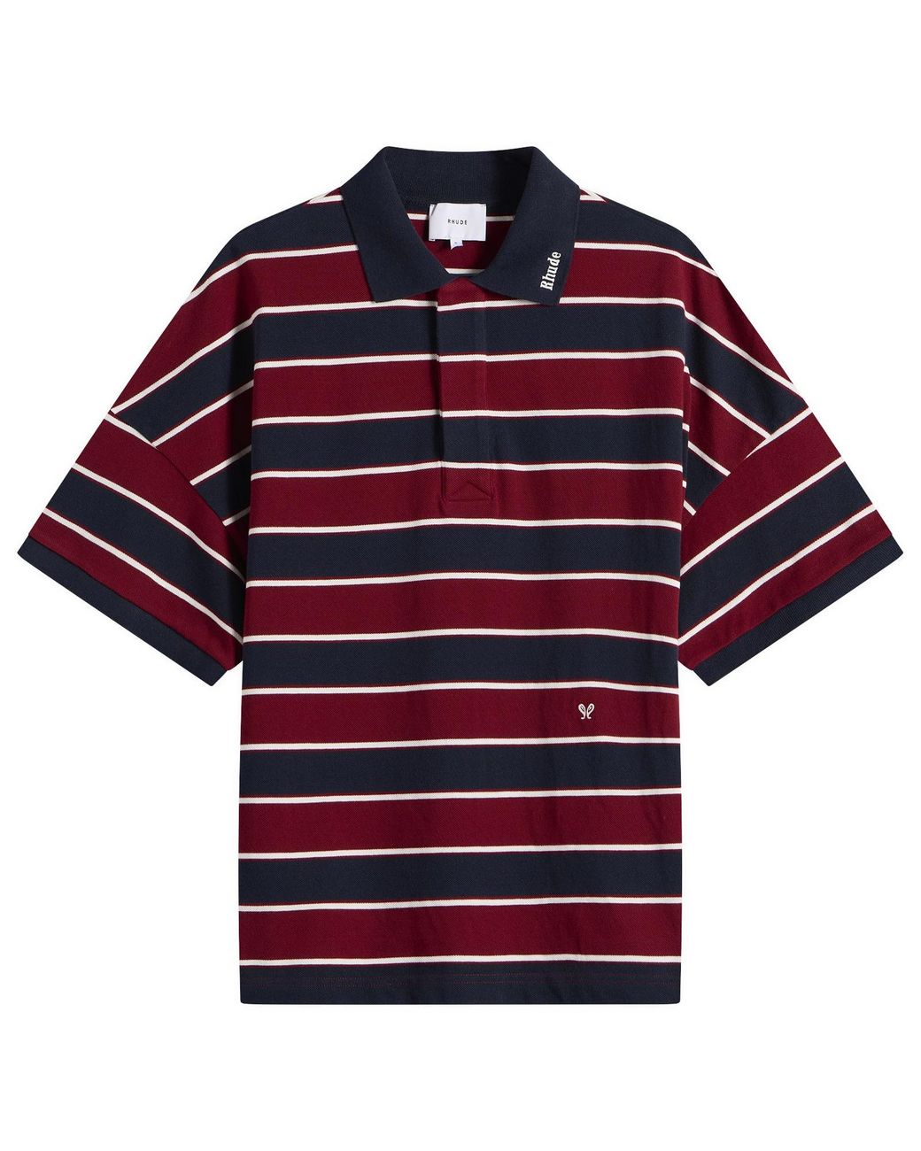 Rhude Red Fontaine Striped Polo Shirt for men