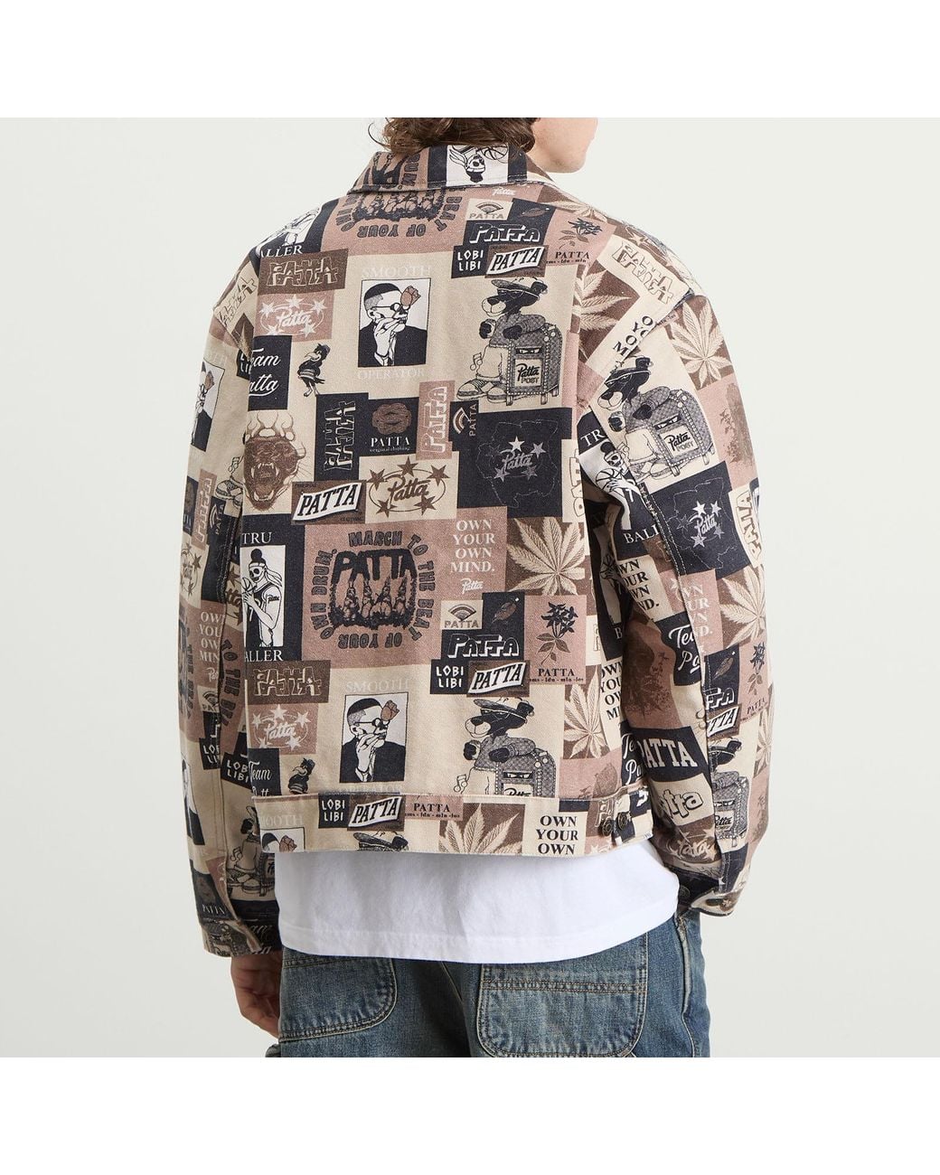 PATTA Natural Collage Insulated Canvas Jacket for men