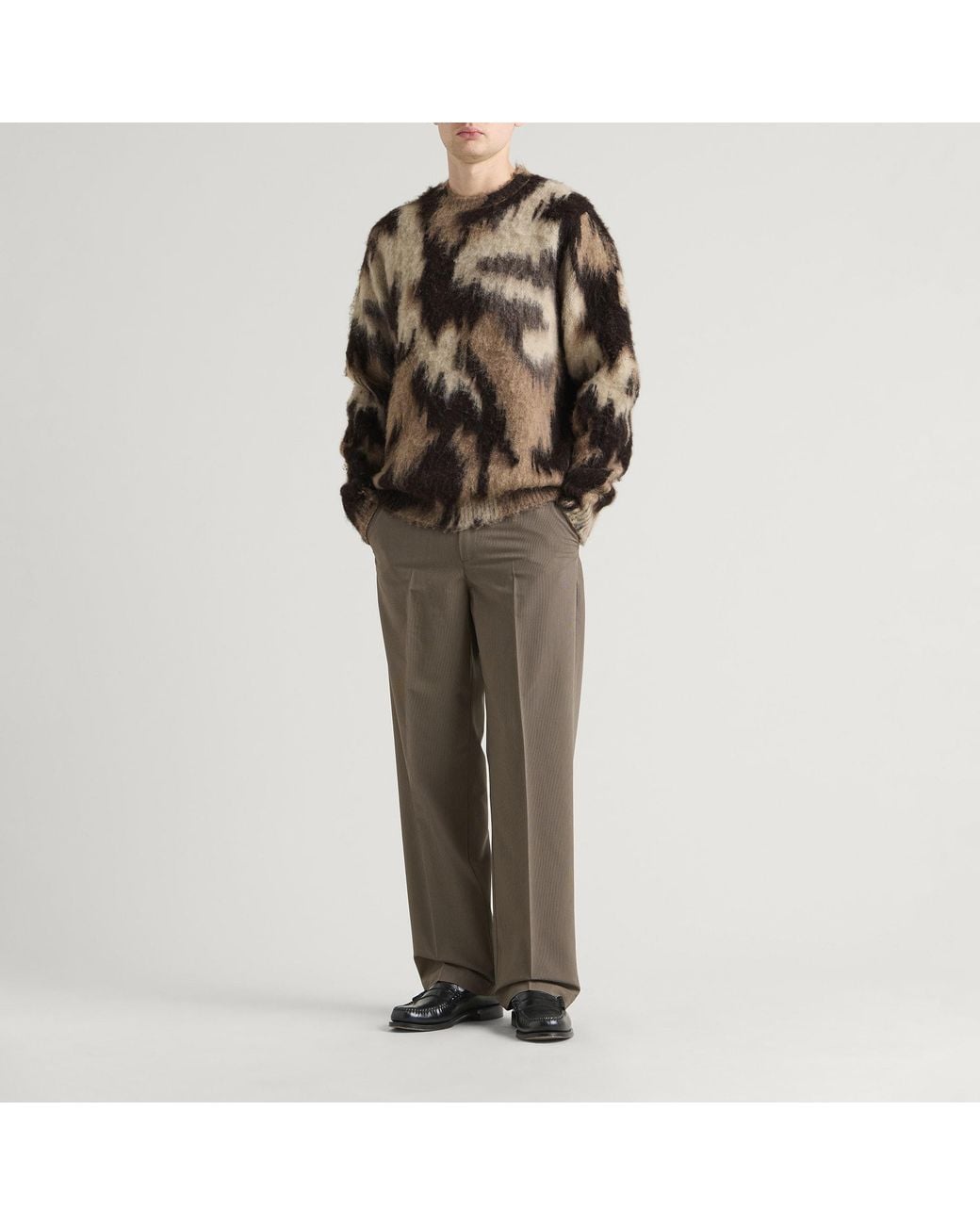 Les Deux Brown Forrest Crew Neck Jumper for men