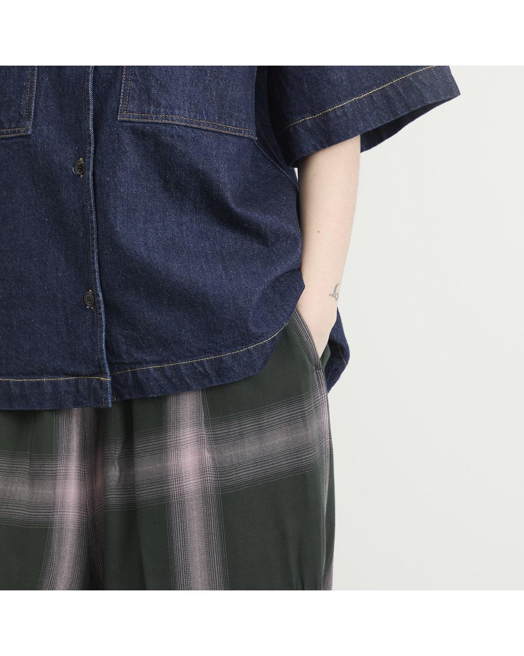 Needles Gray H.D Rayon Plaid Pants