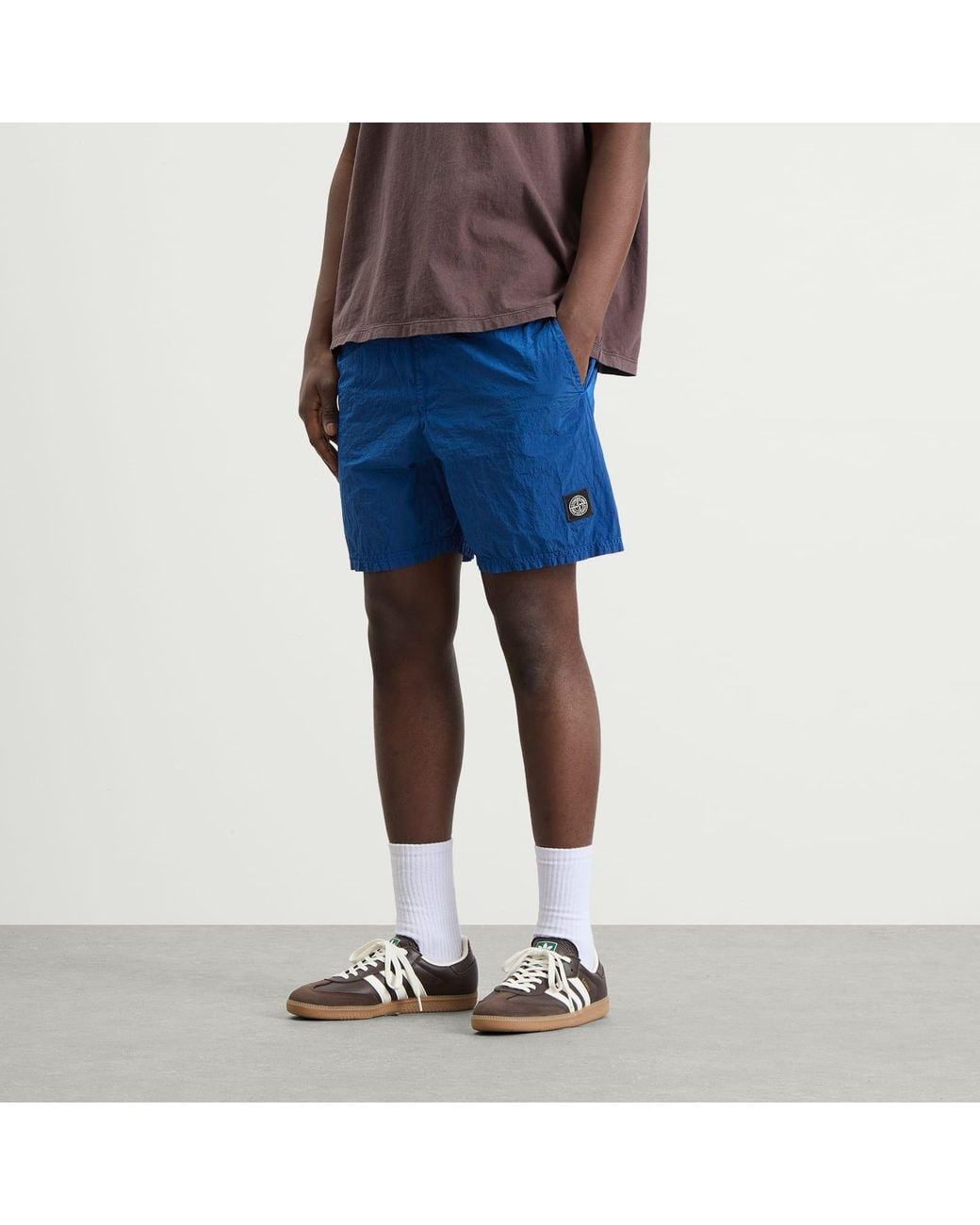 Stone Island Gray Nylon Metal Swim Shorts for men