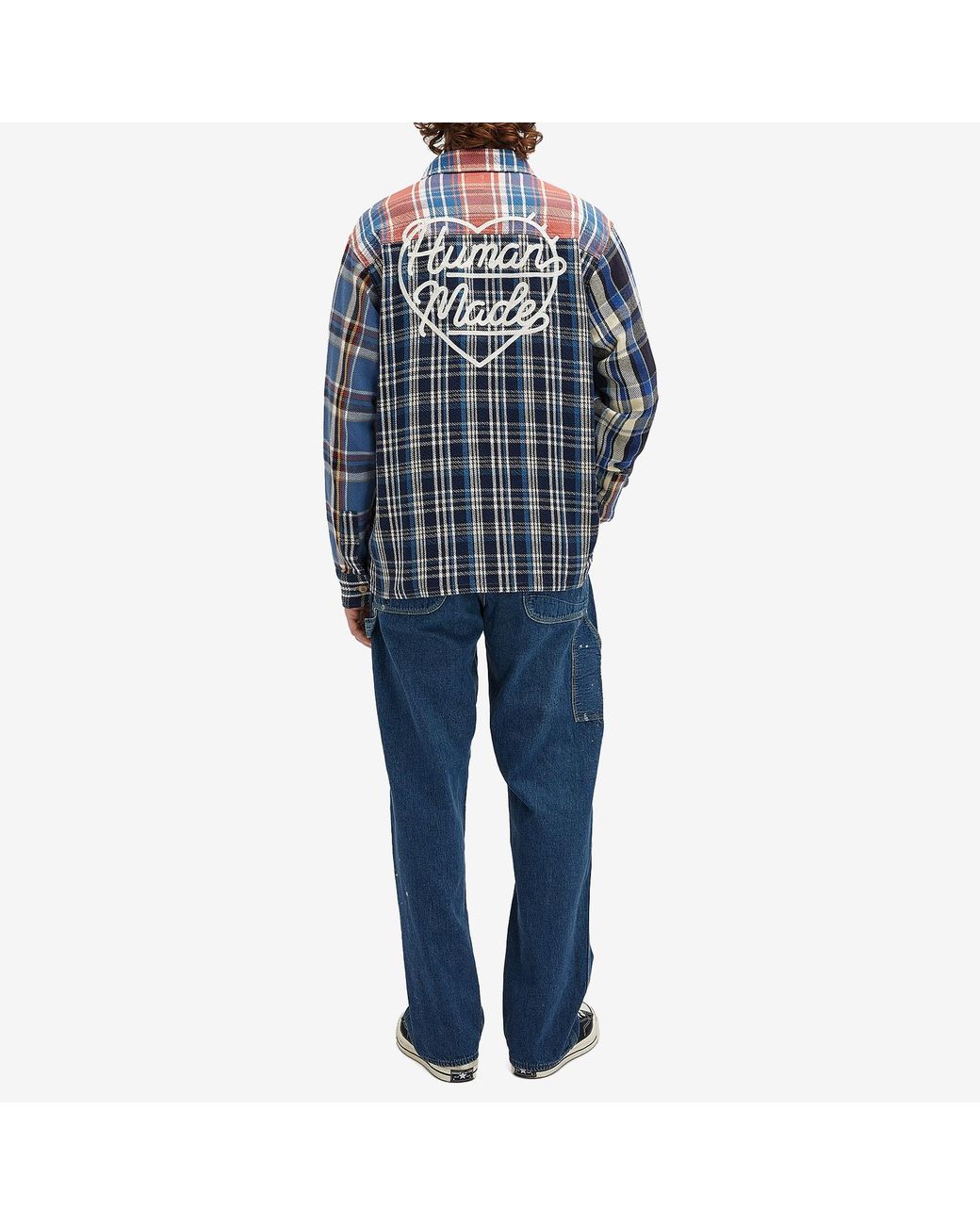 Human Made Crazy Check L/S Shirt in Blue for Men | Lyst