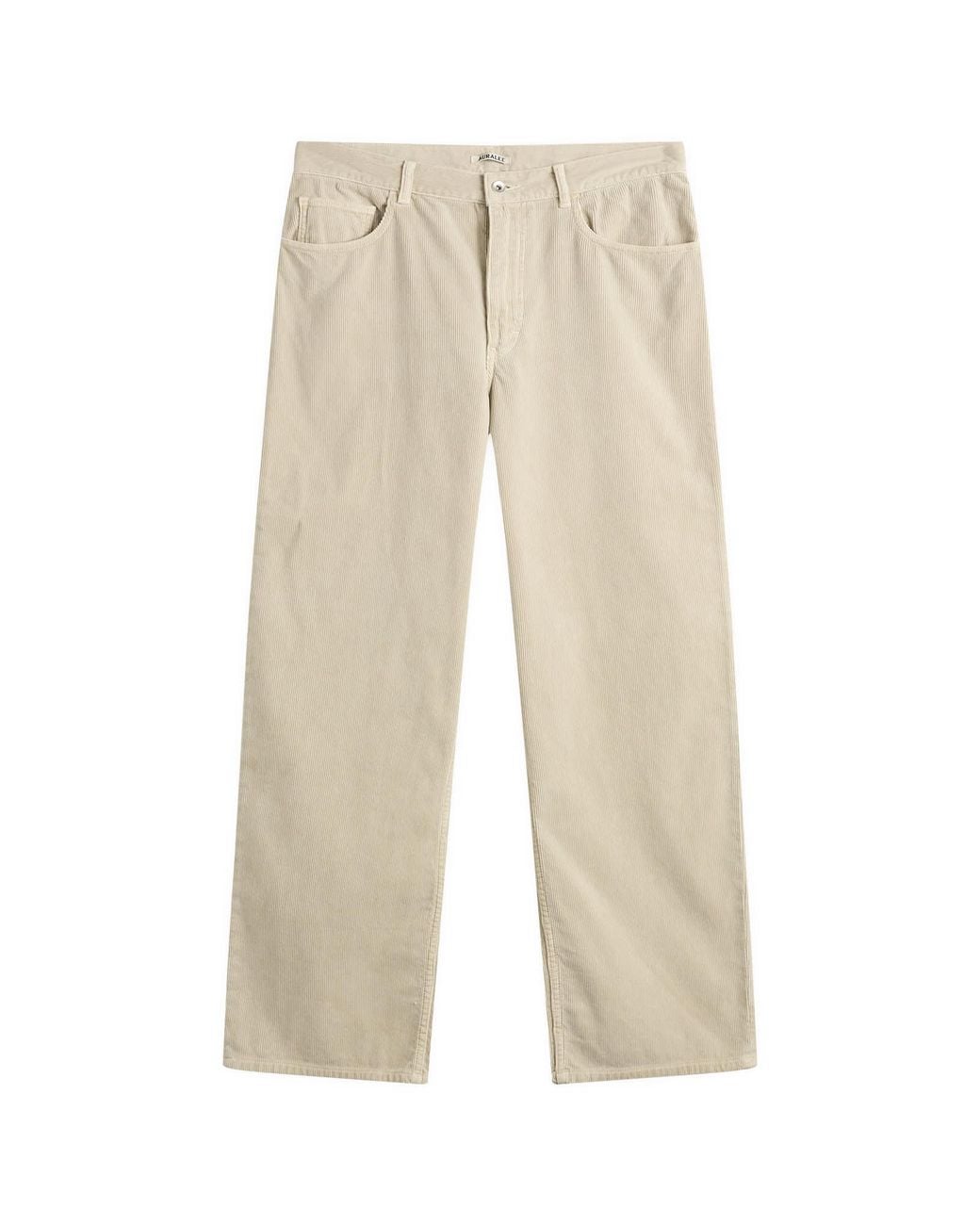 Auralee Natural Garment-Dyed Corduroy Wide Pants for men