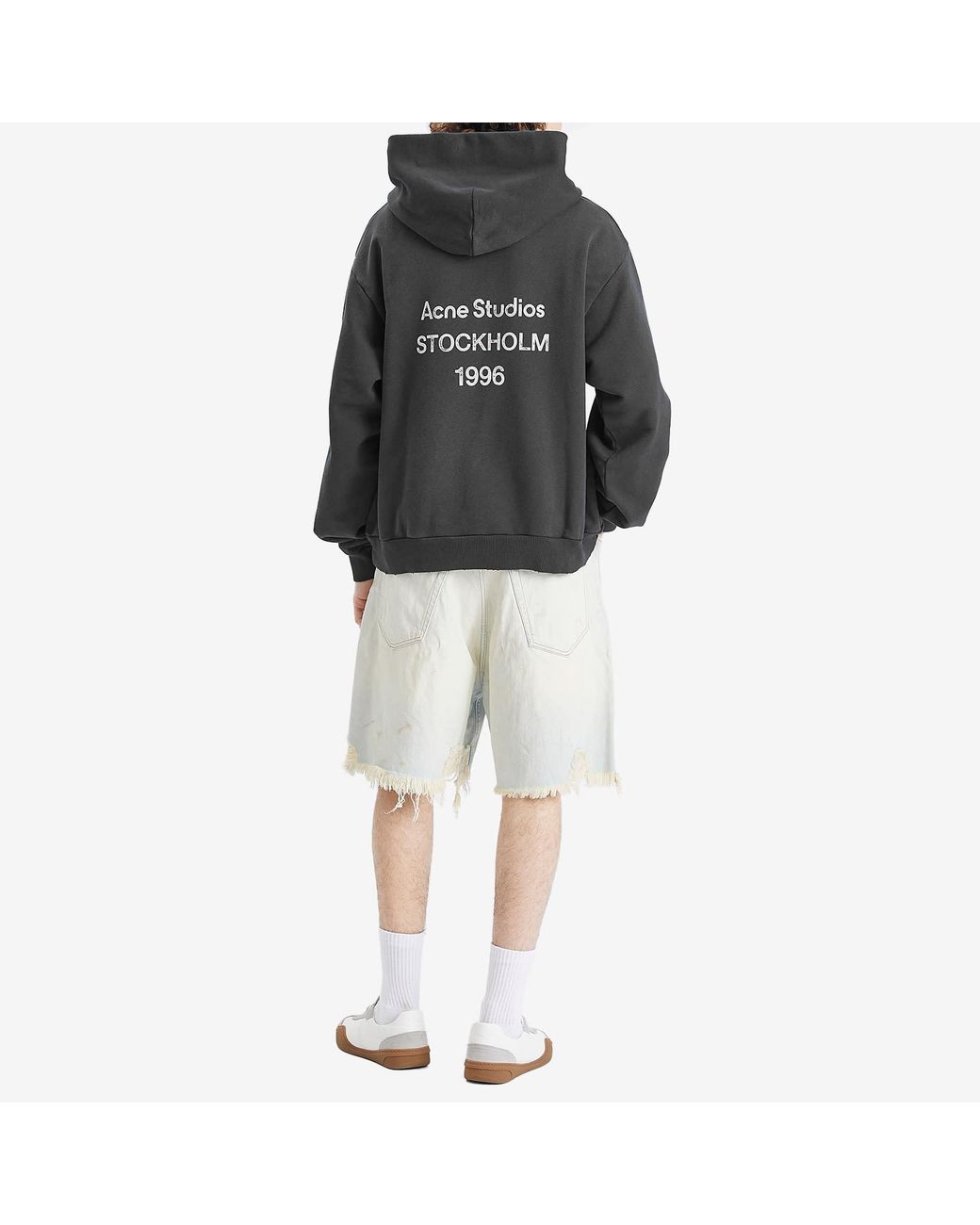 Acne Studios Franziska 1996 Back Logo Hoodie in Grey for Men