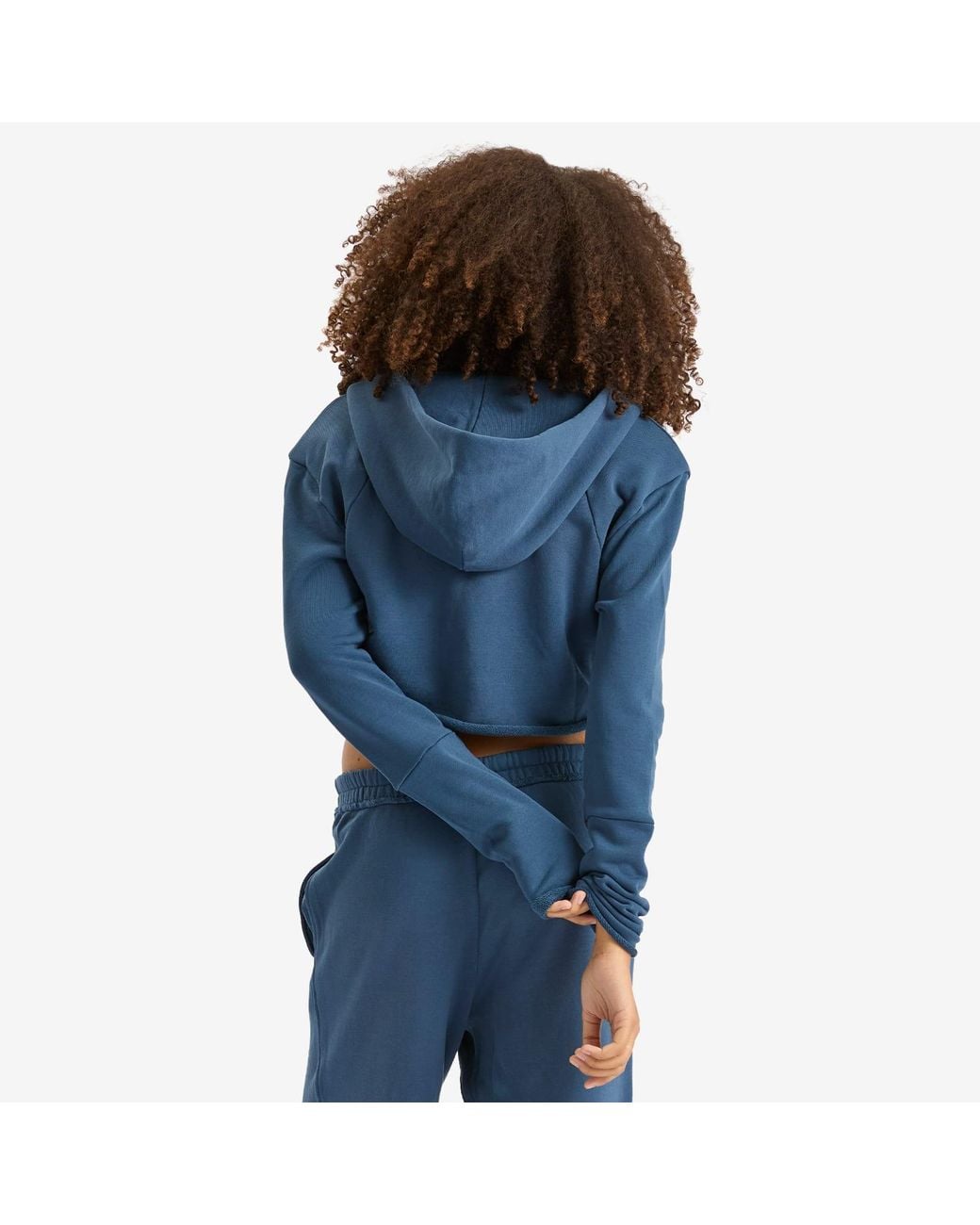 Skims Blue Shoulder Pad Cropped Hoodie