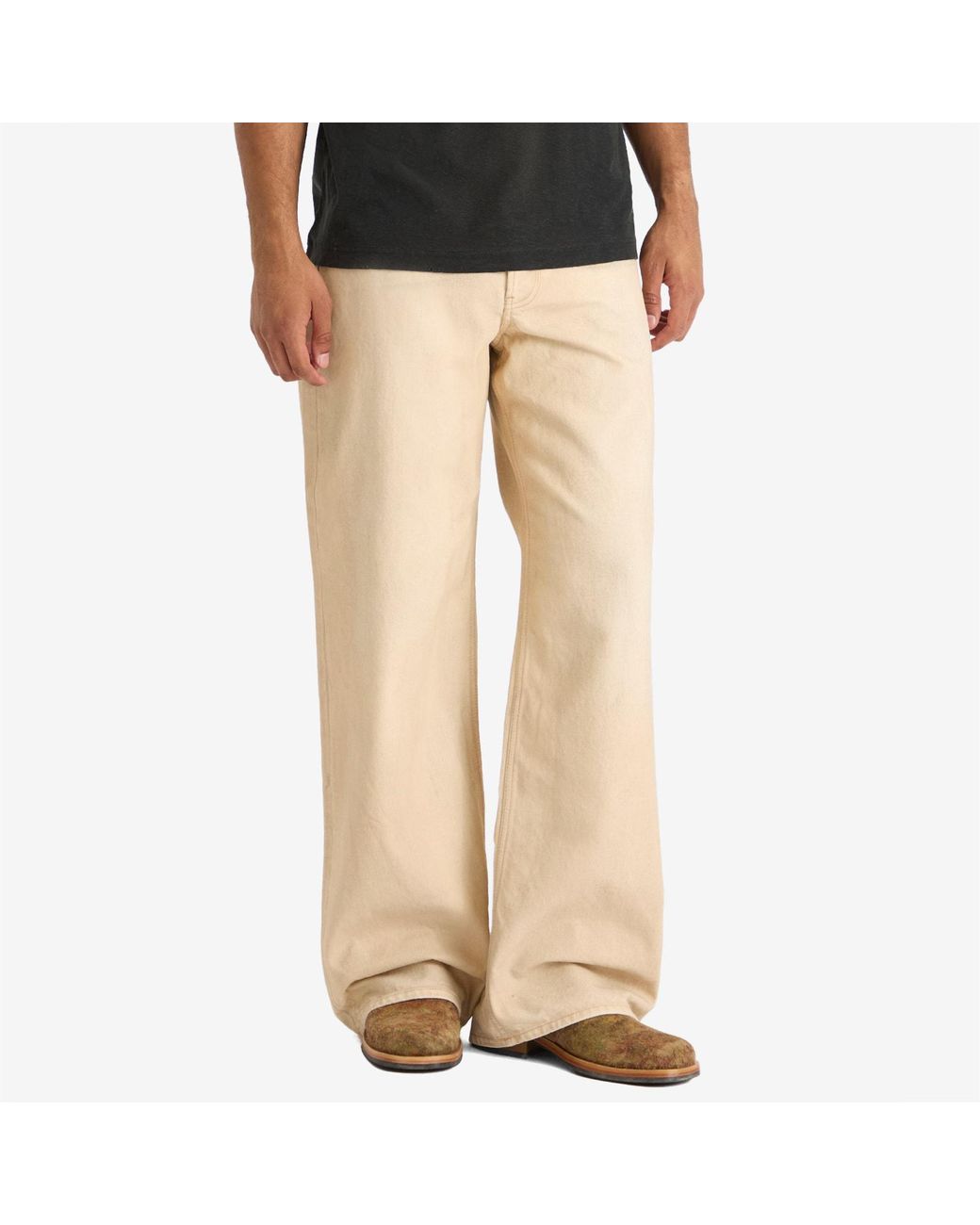 Acne Studios 1981 U Traffic Sand Wash Loose Fit Jeans in Natural