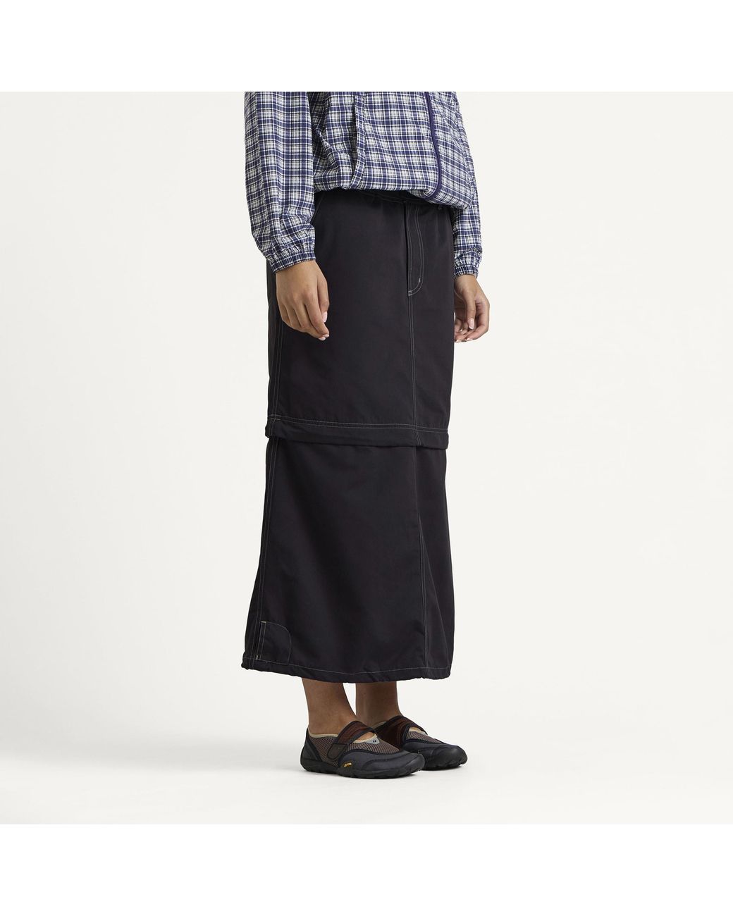 Gramicci Black Zip Off Midi Skirt