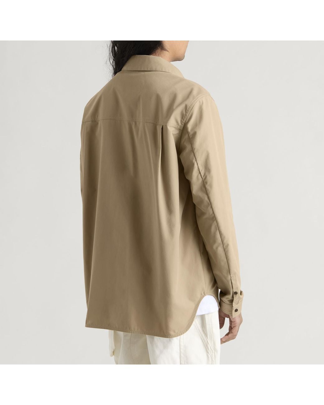 Moncler Natural Brushed Cotton Cargo Shirt for men
