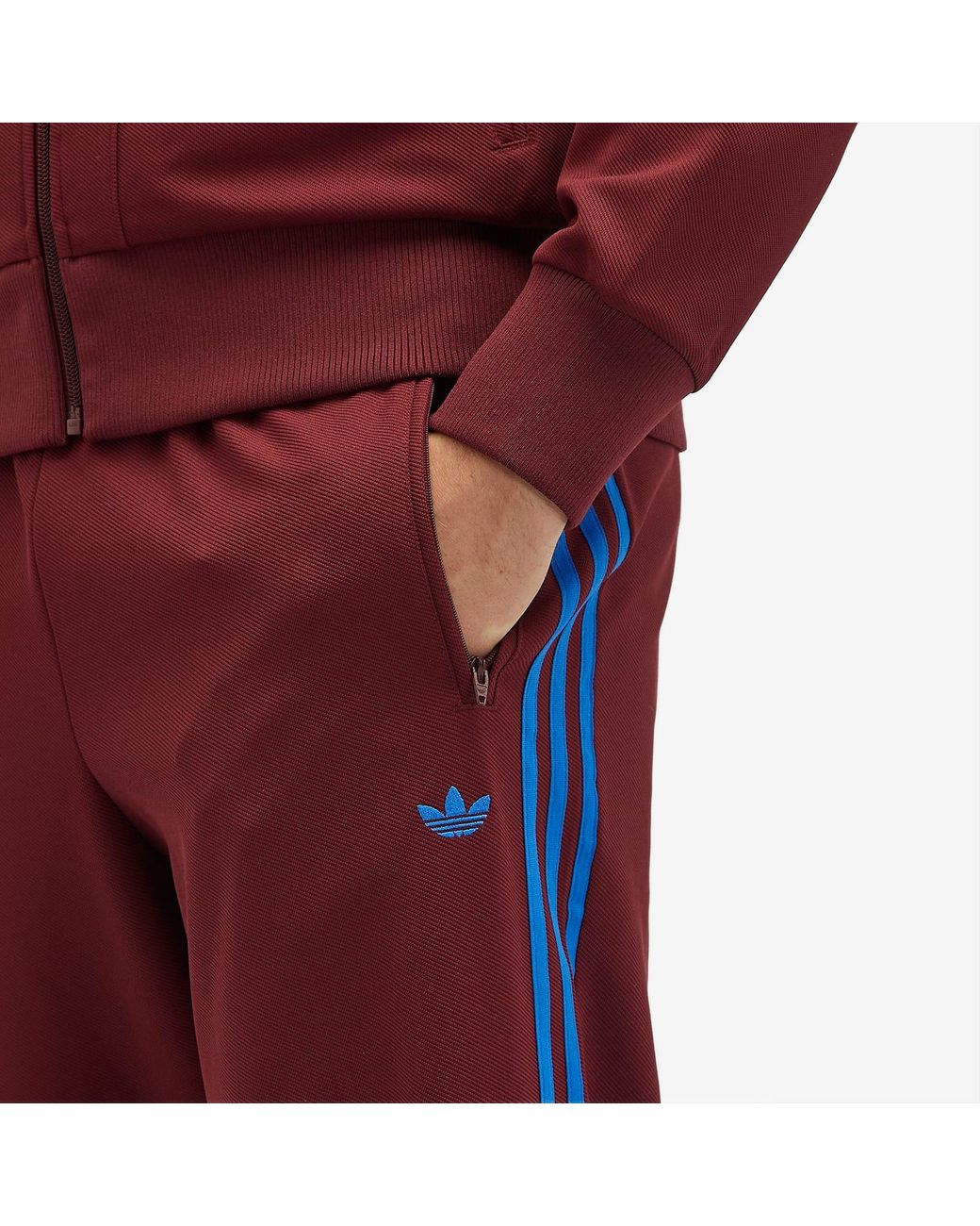 adidas beckenbauer track pants red