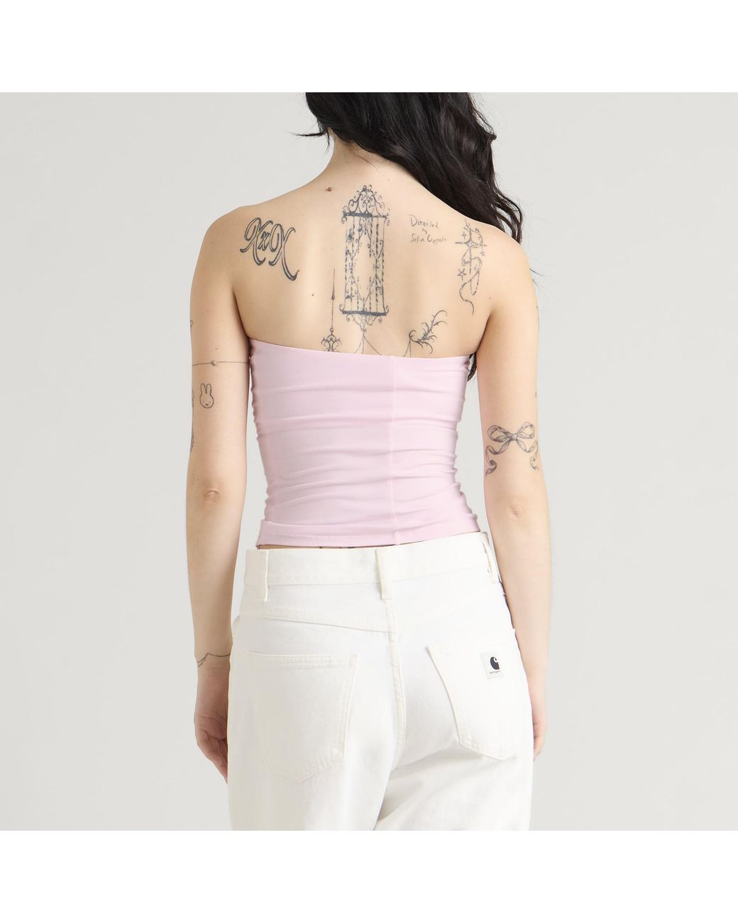 Skims Pink Cotton Jersey Tube Top