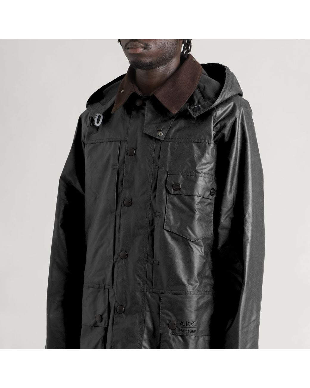 Barbour Black X A.P.C. Beaufort Wax Jacket for men