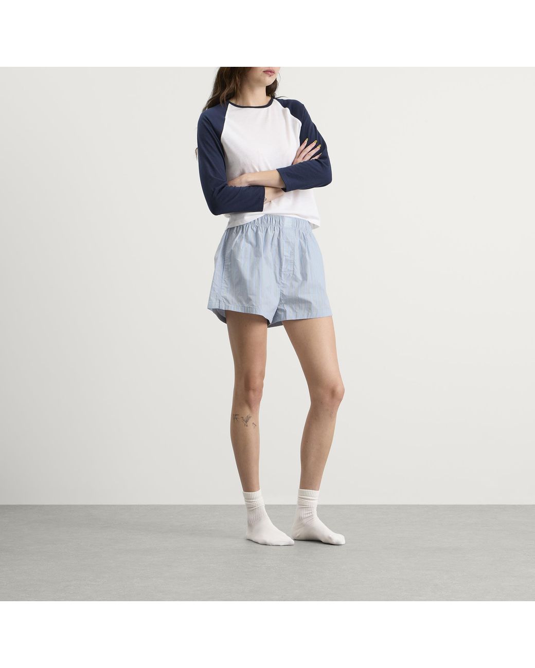 Calvin Klein Blue Covered Poplin Short