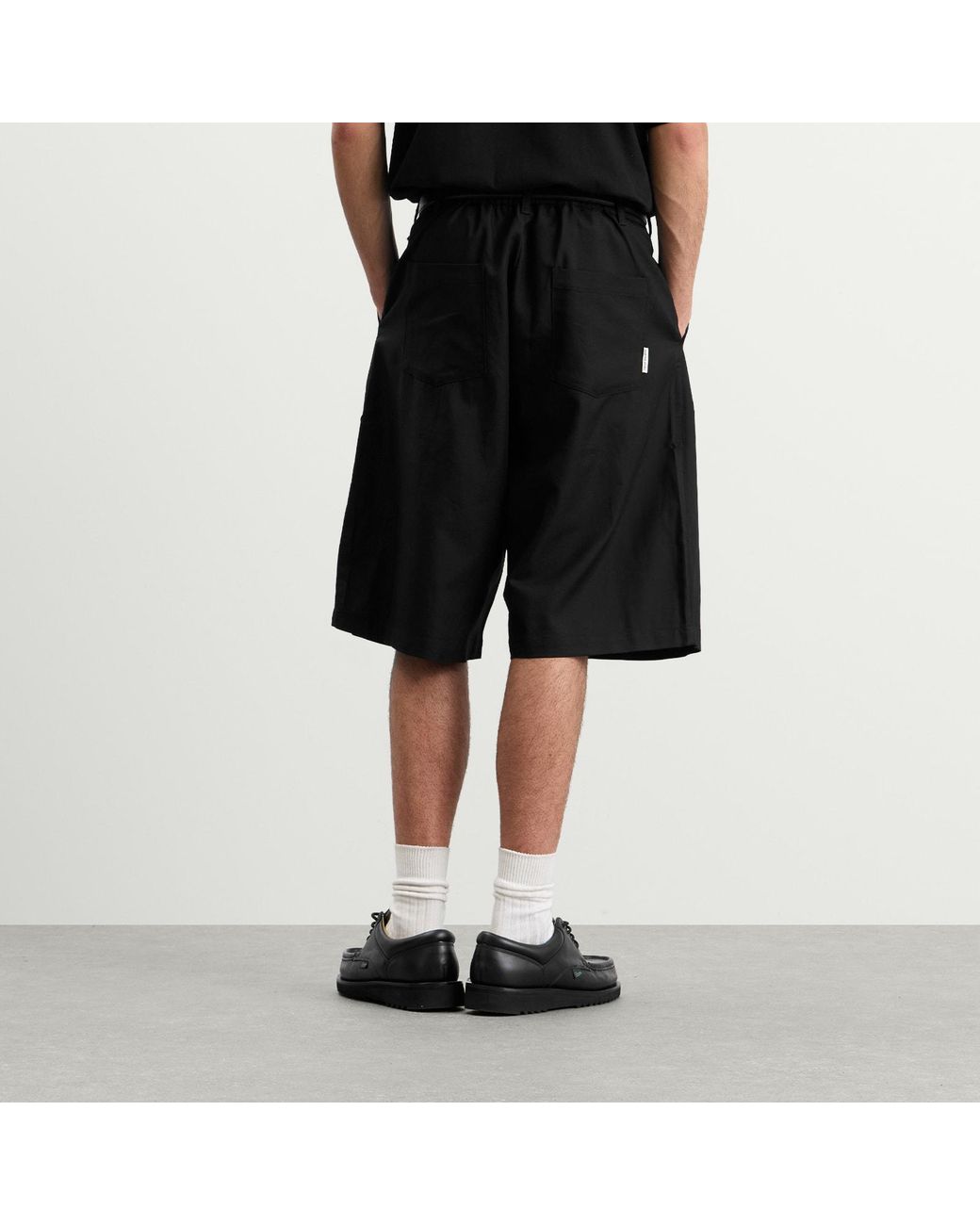 Porter James Black Double Pleated Shorts for men
