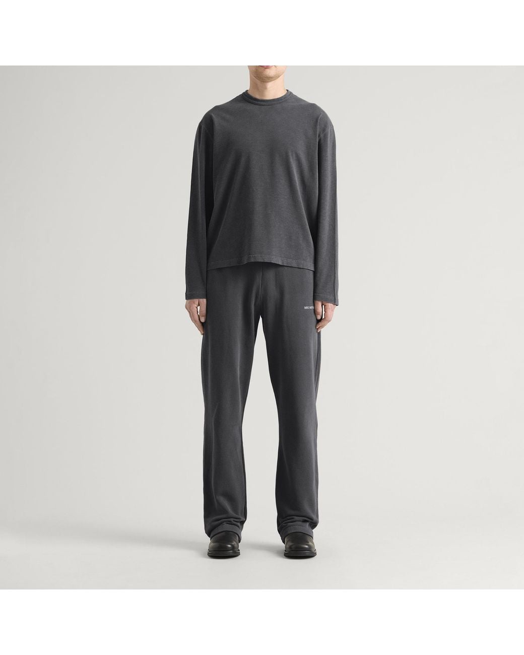MKI Miyuki-Zoku Gray Uniform Wide Leg Joggers for men