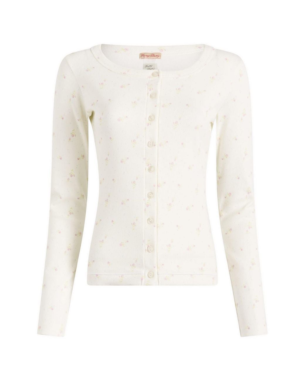 Fruity Booty White Ditsy Floral Cardigan
