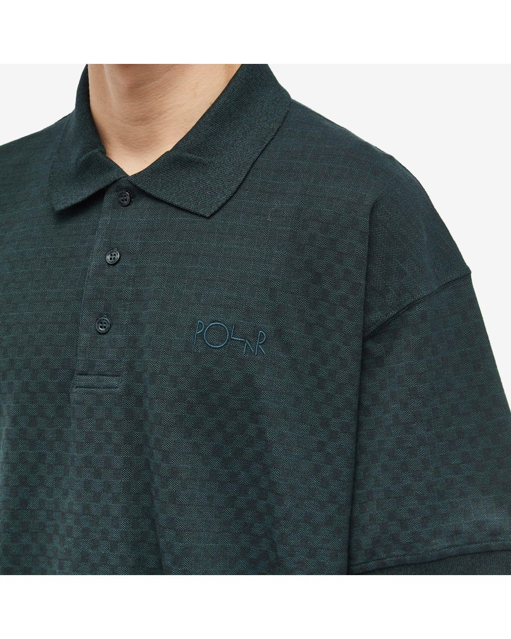 Louis Vuitton Grey Checkerboard And Green Checkerboard Polo Shirt