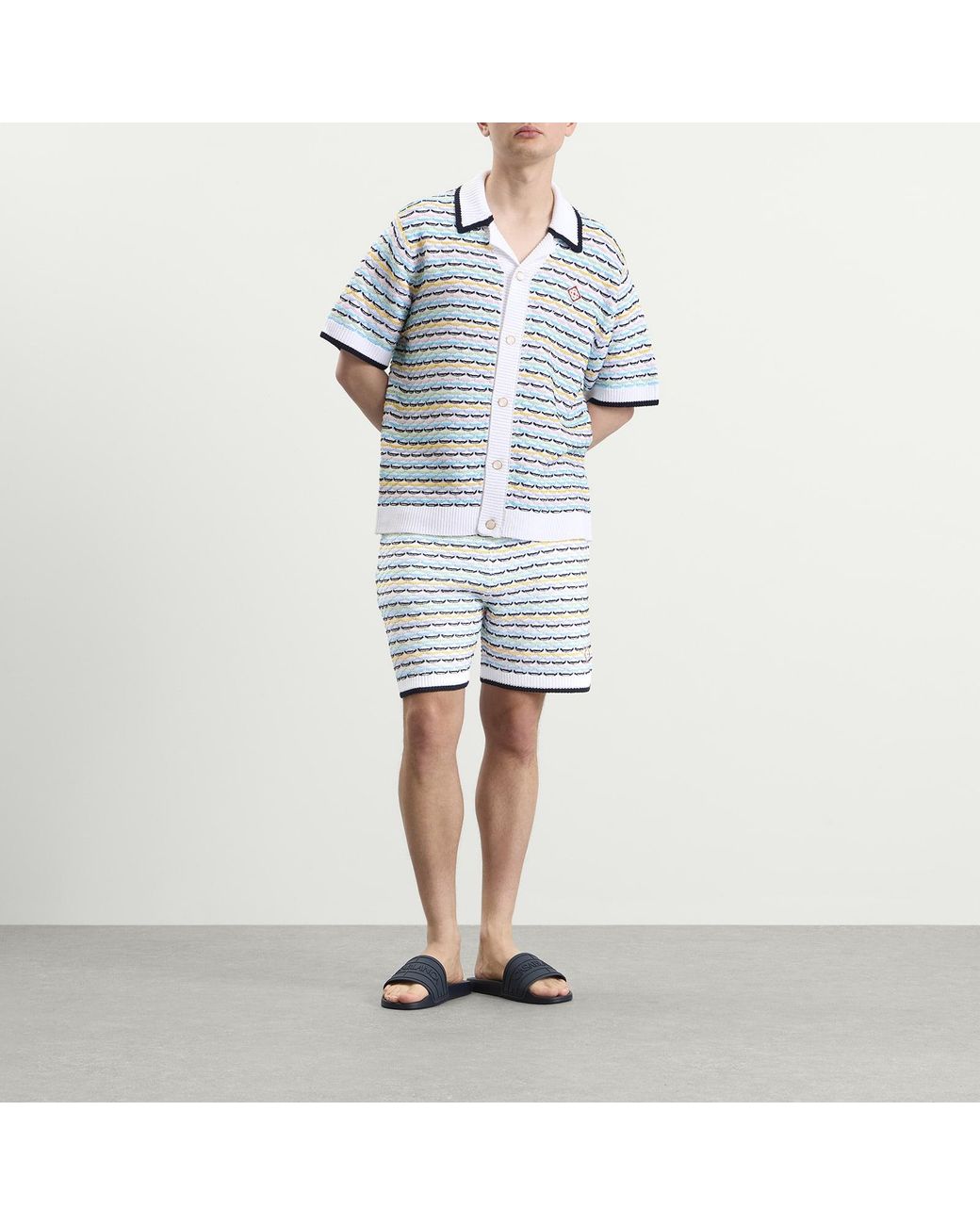 Casablanca Blue Tuck Stitch Shorts for men