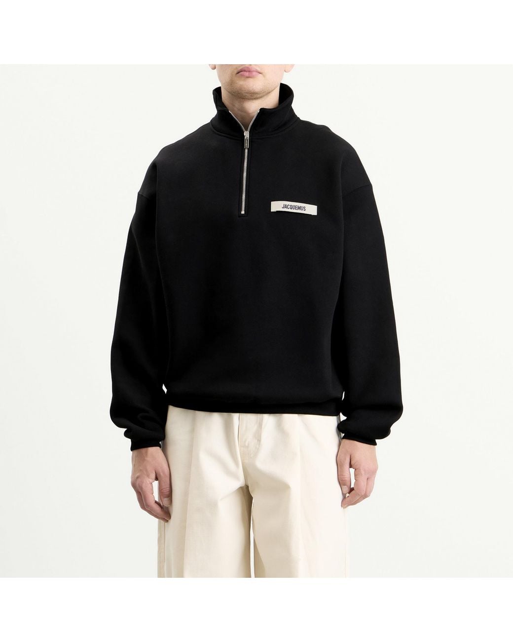 Jacquemus Black Grosgrain Zip Sweat for men