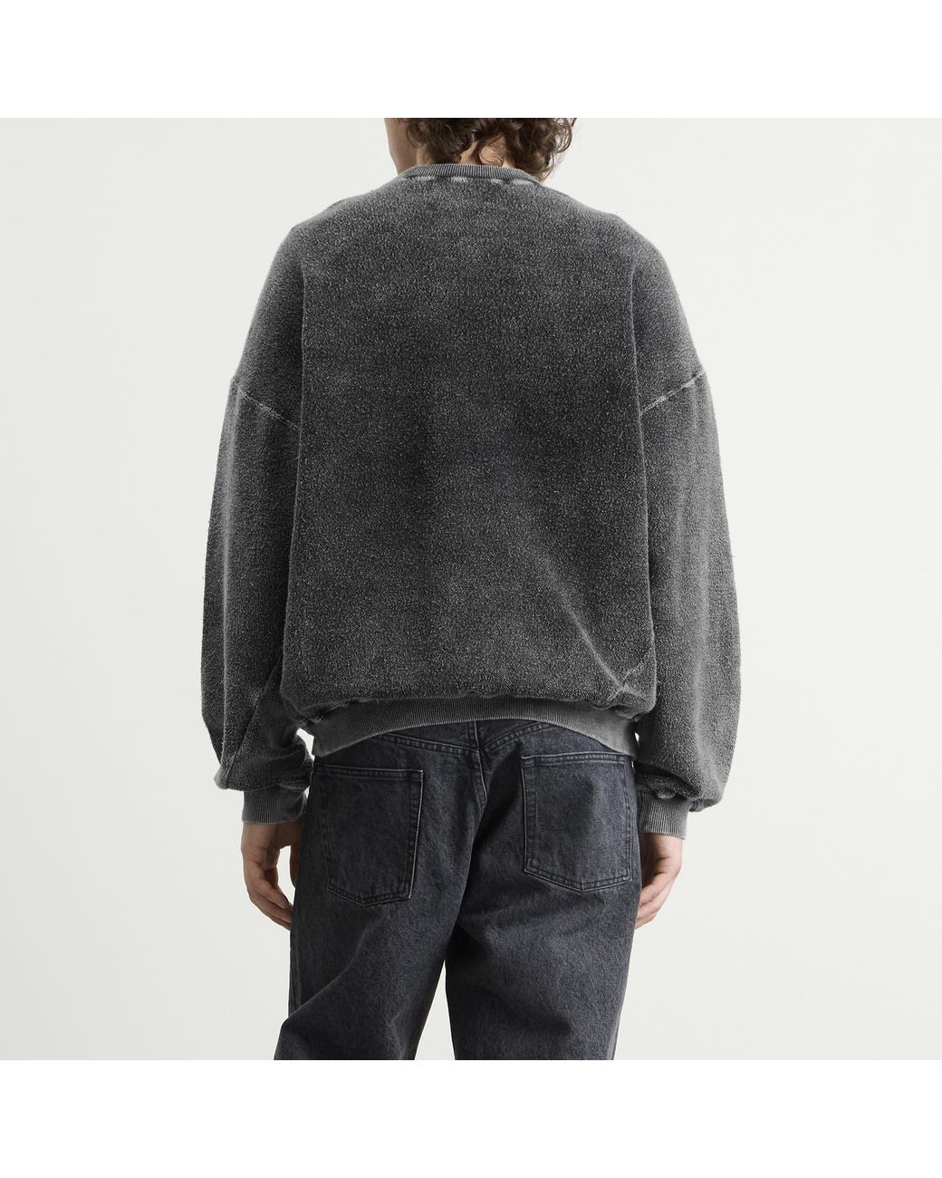 Nomarythm Textile Gray Hand Dye Reverse Twist Sweatshirt for men