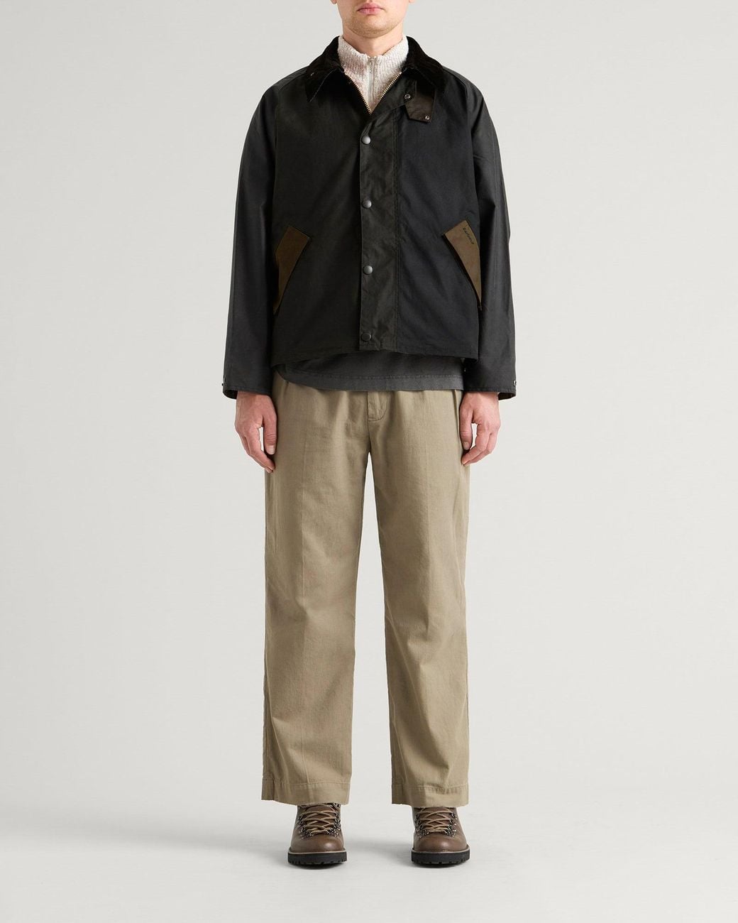 Barbour Black Patchwork Transport Wax Jacket for men