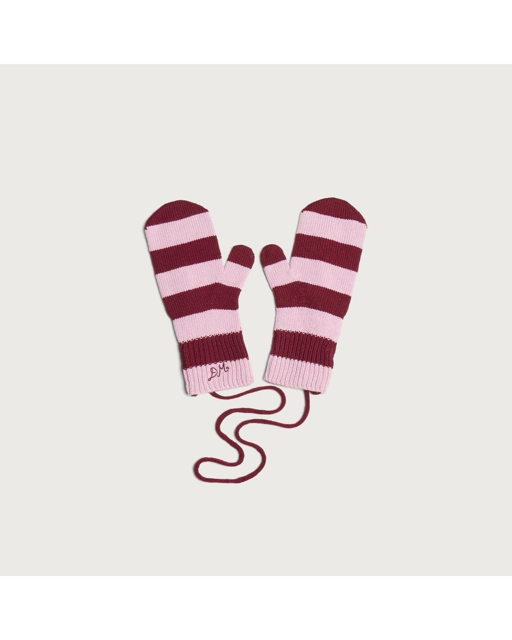 Damson Madder Red String Mittens