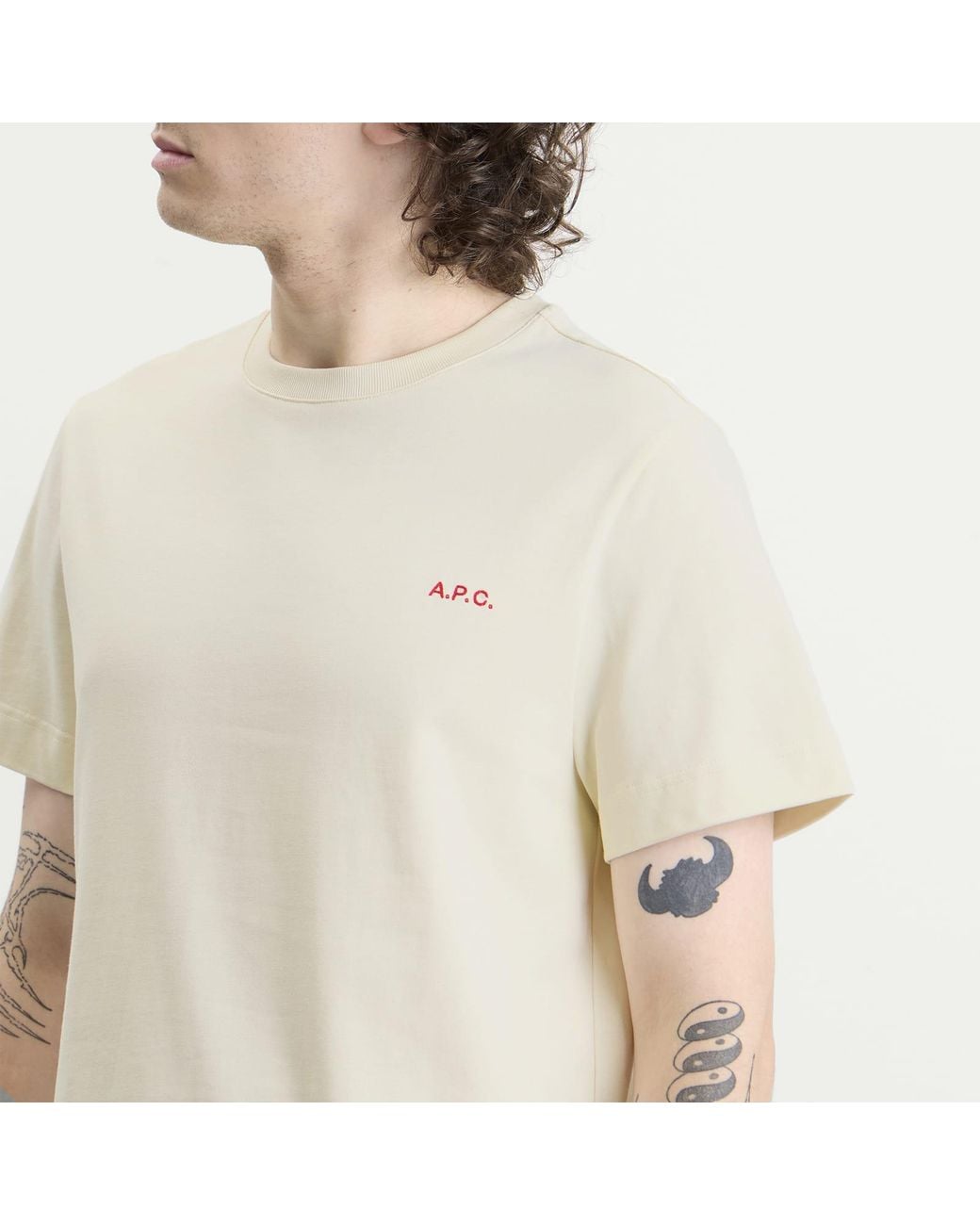 A.P.C. Natural Oliver Heavyweight T-Shirt for men
