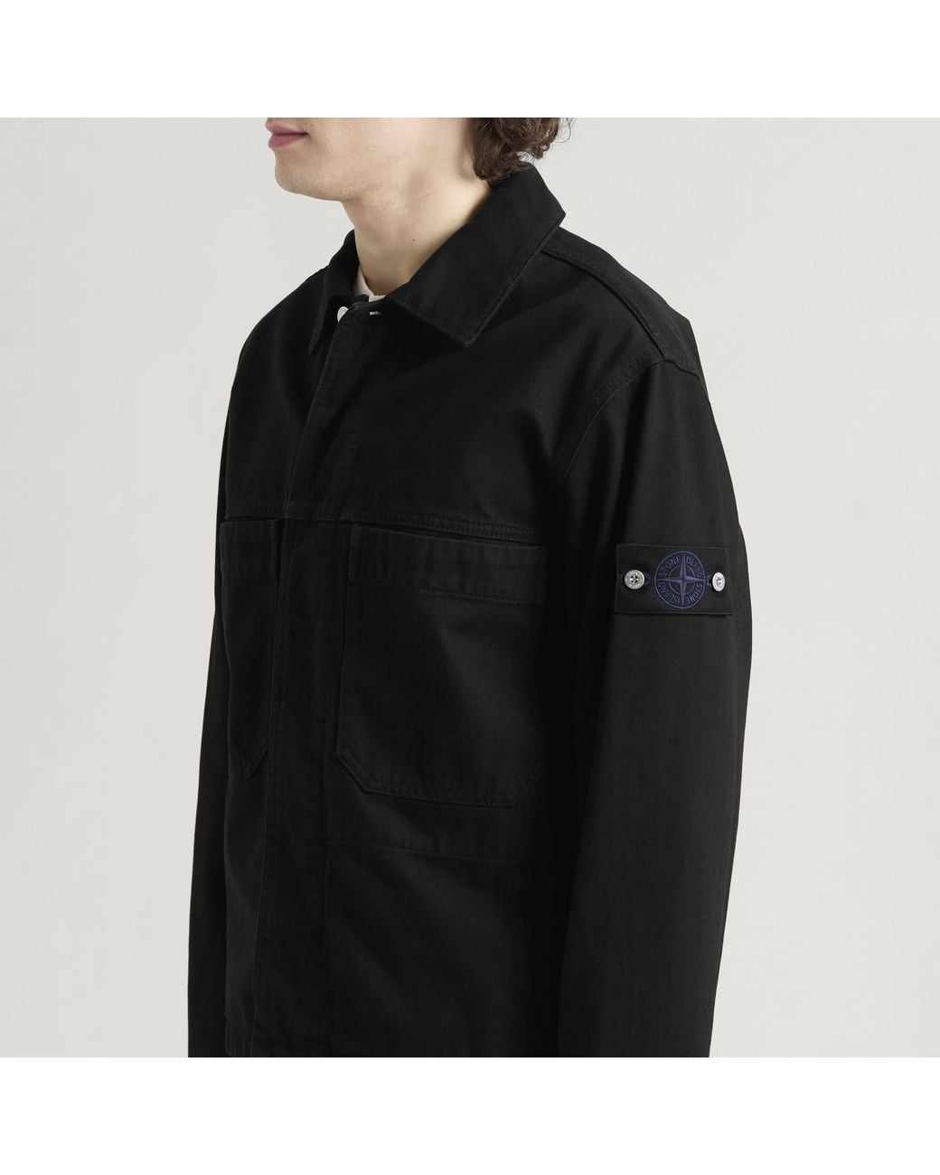 Stone Island Black Denim-Tc Tinto Capo Jacket for men