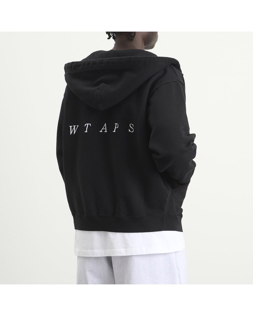 (w)taps Black Throwdy Zip Hoody for men