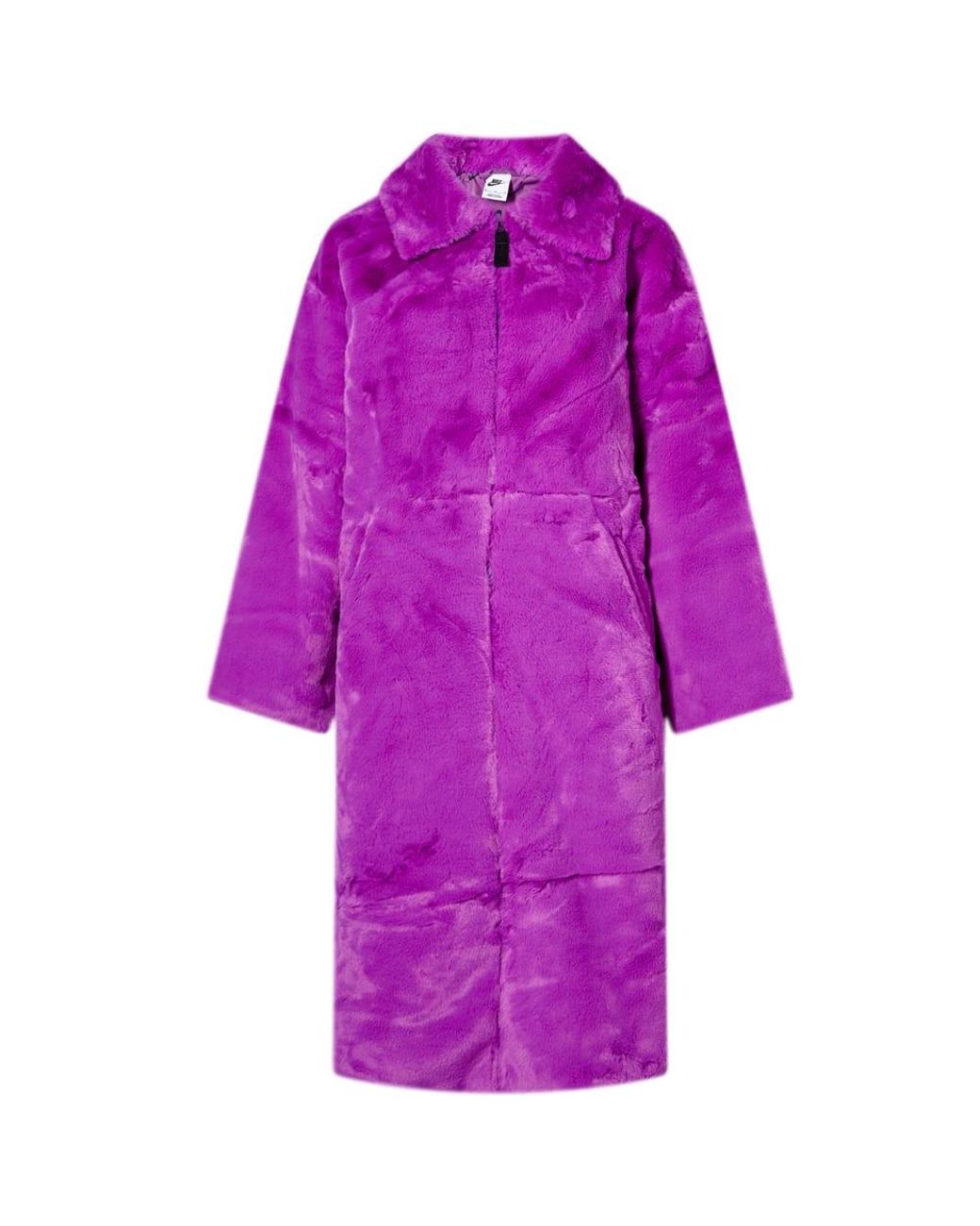 faux fur swoosh jacket