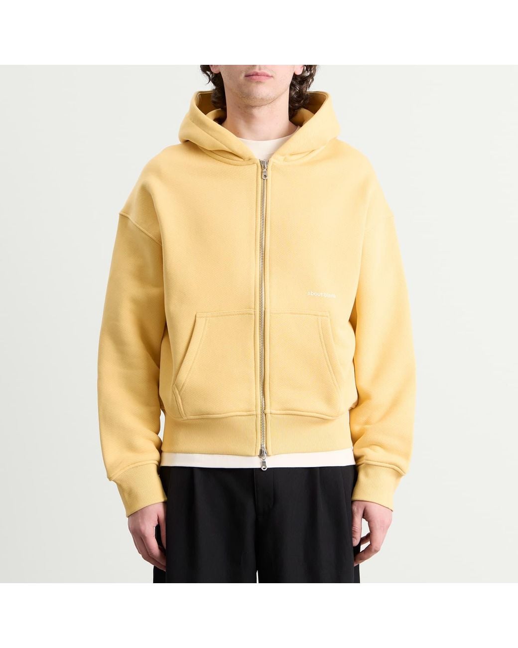 About Blank Box Zip Hoodie in Yellow for Men | Lyst