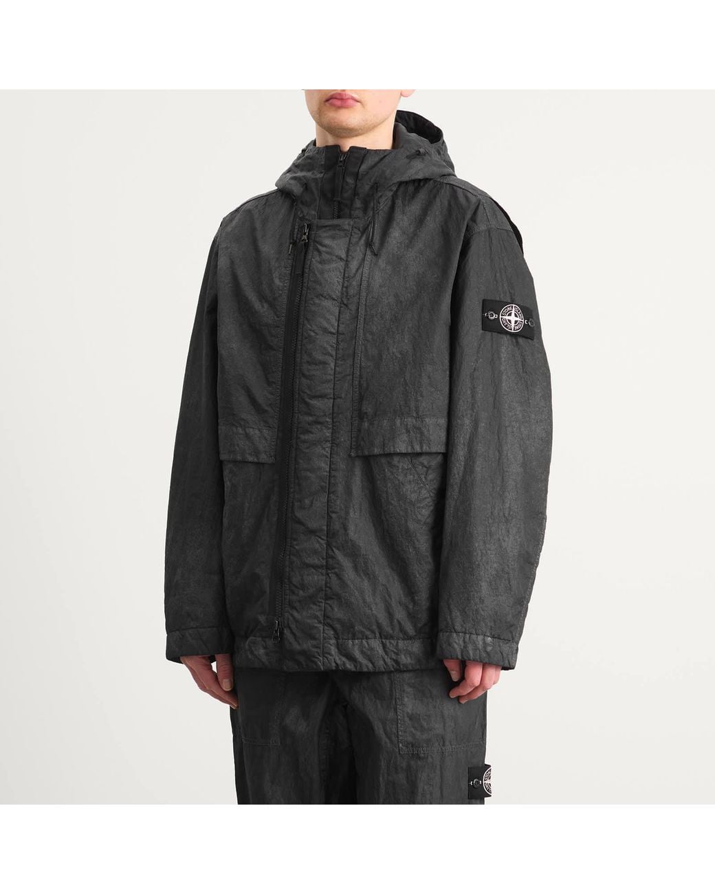 Stone Island Dense Nylon-Tc Hand Sprayed Reflective Parka Jacket in ...