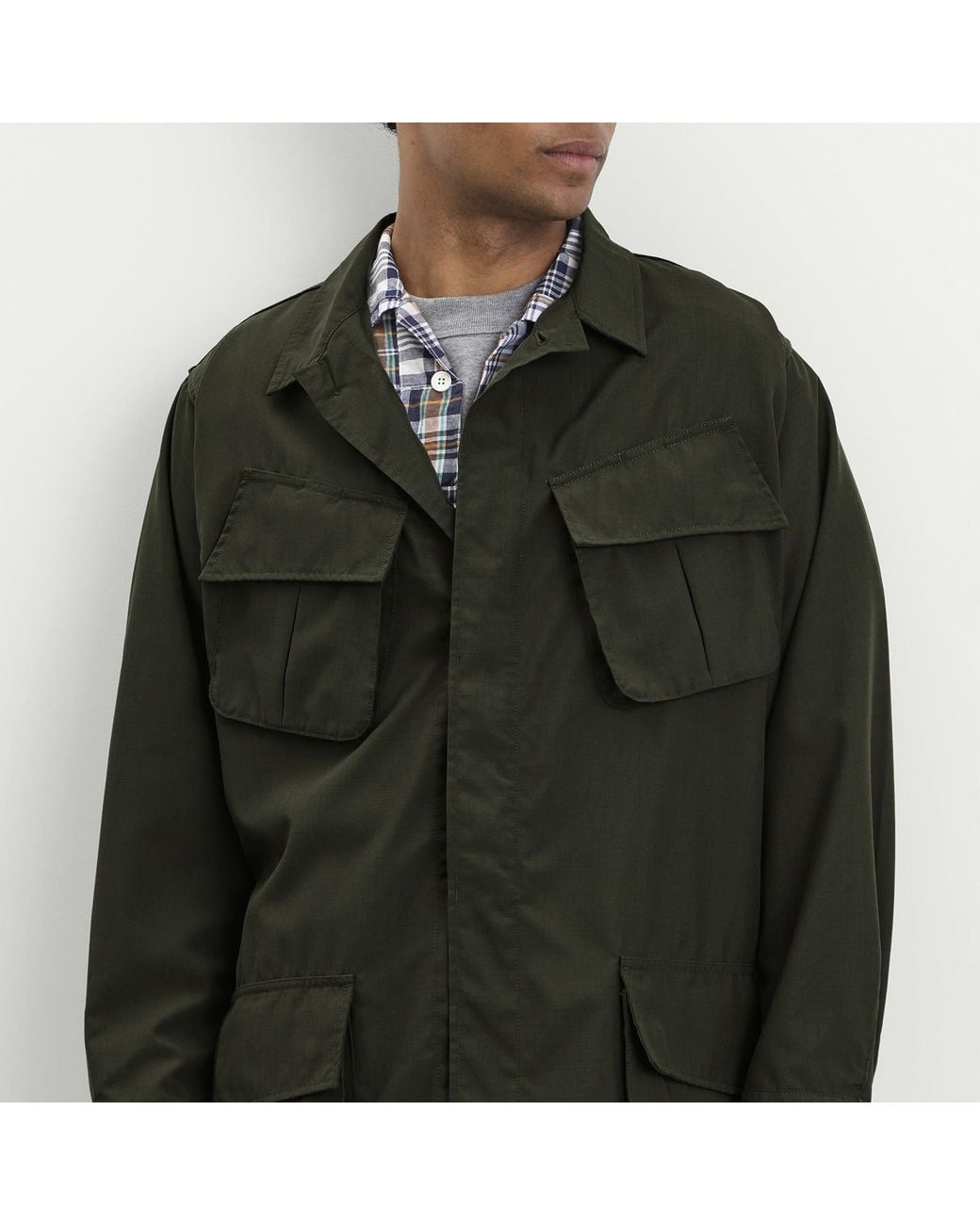 Beams Plus Green Ripstop Fatique Jacket for men