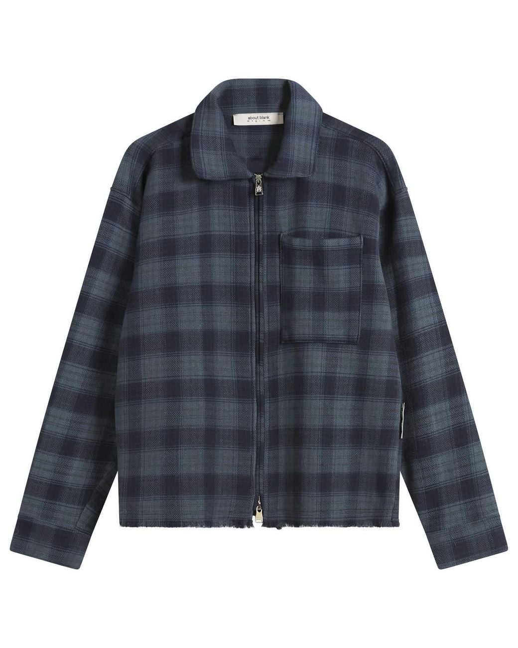 About Blank Blue Plaid Zipped Overshirt for men