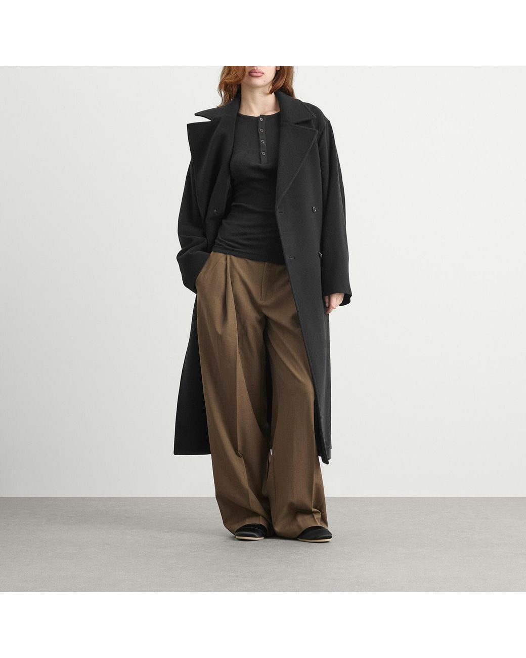 Auralee Black Mosser Chesterfield Coat