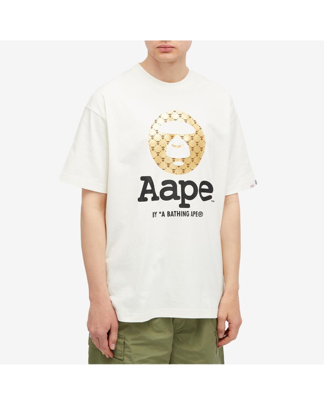 【AAPE by A BATHING APE】Moonface ロゴ プリント Tシャツ ♪ AAPE Moonface logo graffiti print tee | Bape official