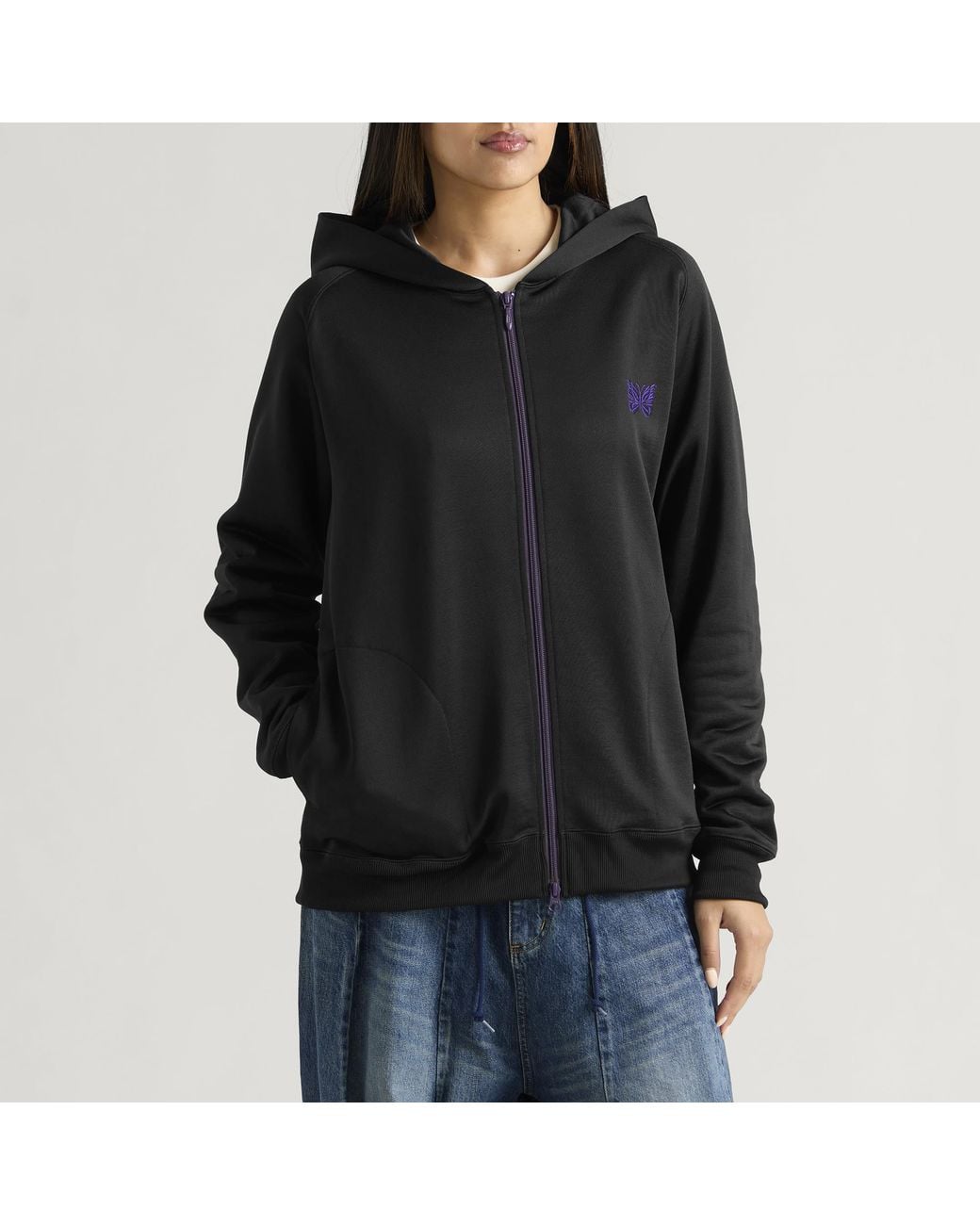 Needles Black Zipped Hoodie