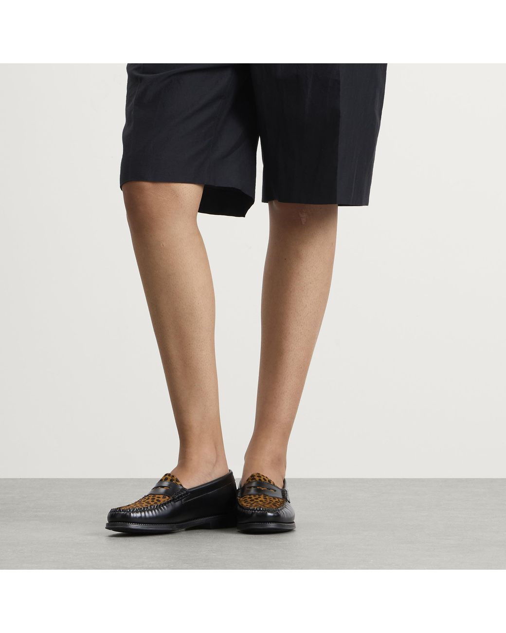 G.H.BASS Black Easy Weejun Penny Exotic Loafers