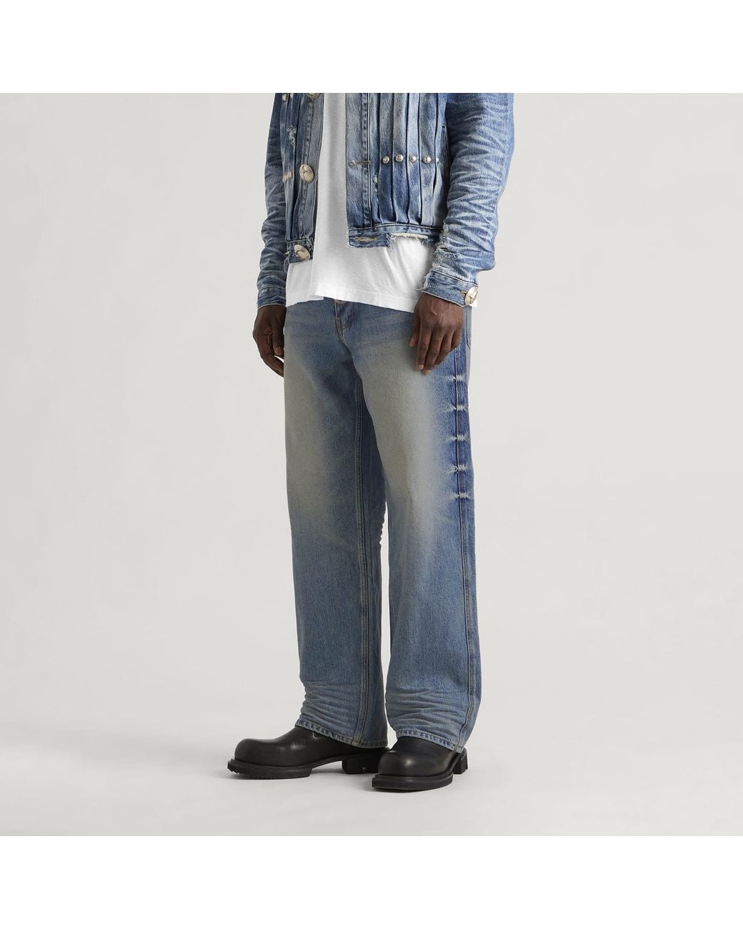 THUG CLUB Blue Extendo Denim Pants for men