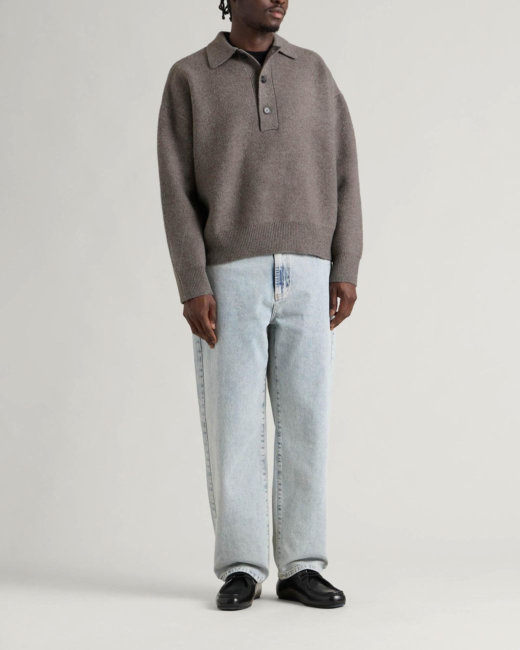 MKI Miyuki-Zoku Gray Double Knit Rugby for men