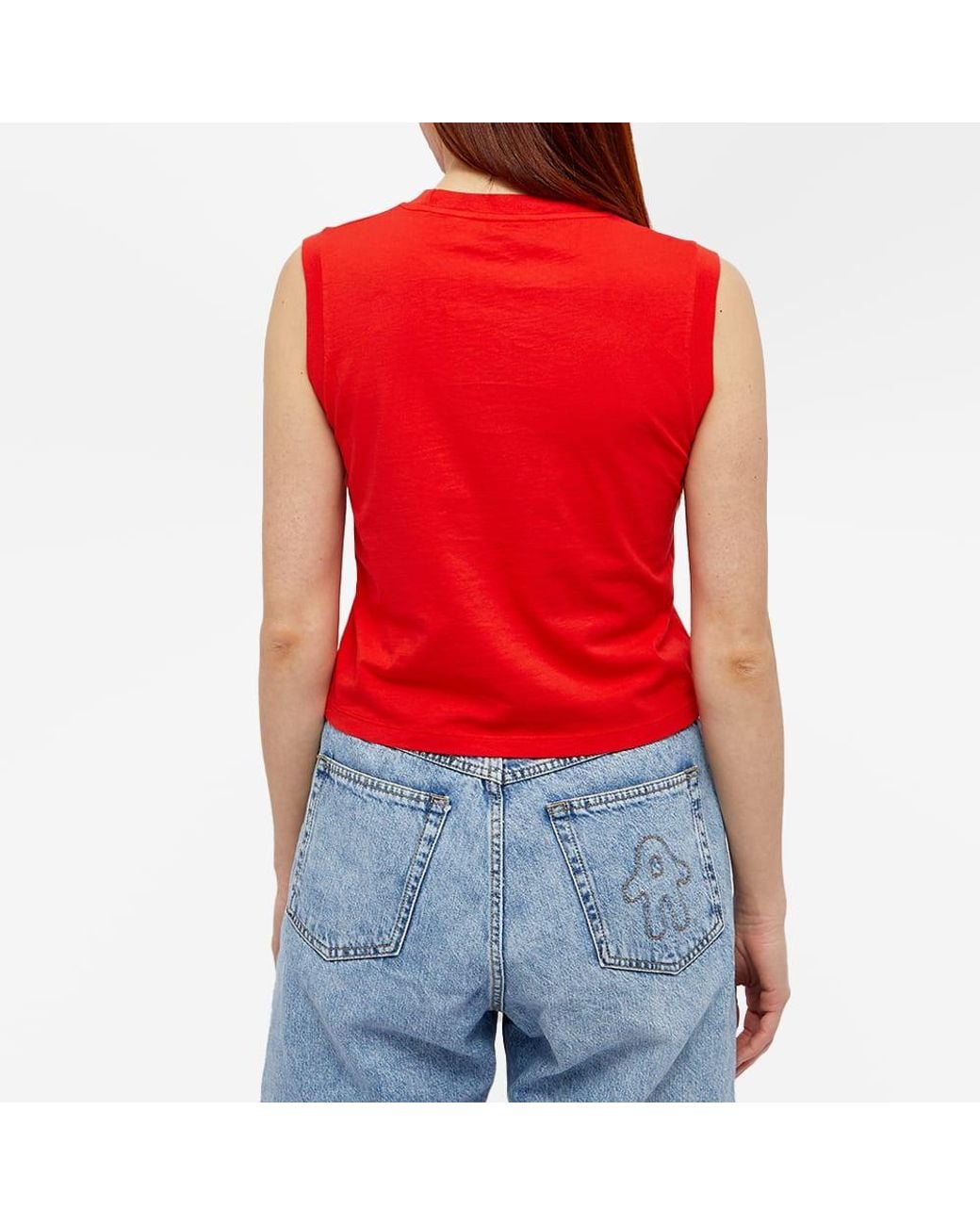 Aries J'adoro Diamante Shrunken Vest in Red | Lyst