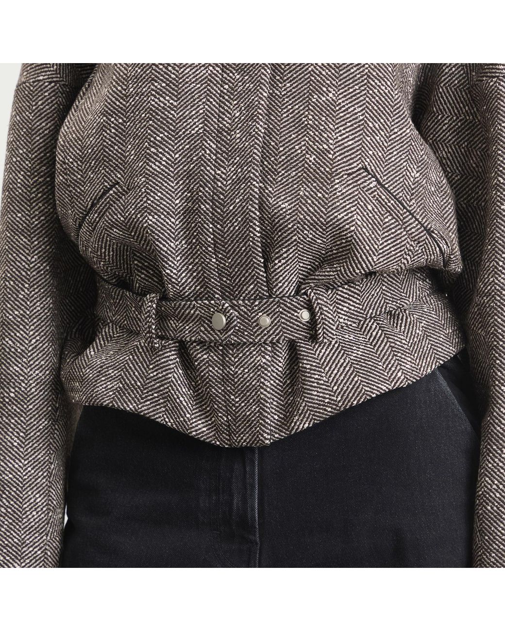 Entire studios Gray Contrast Aviator Jacket