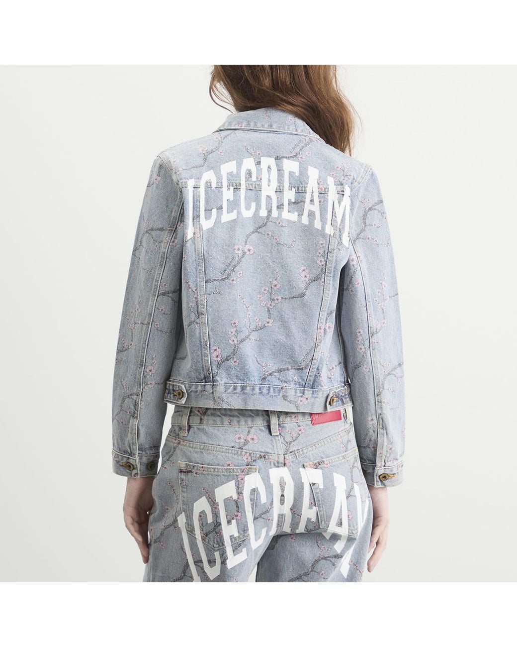 ICECREAM Blue Sakura Denim Trucker Jacket