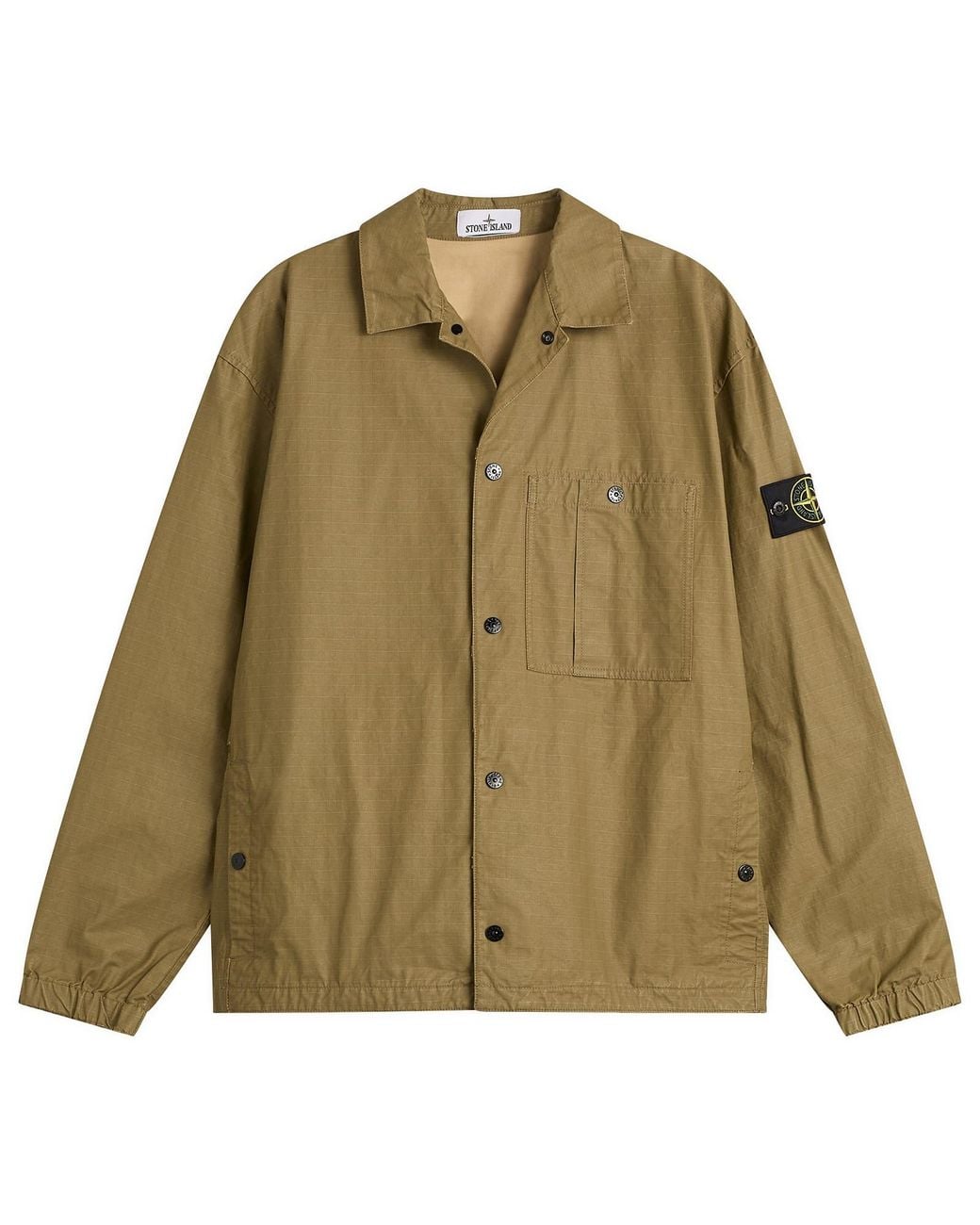 Stone Island Green Double Coated Cotton Ripstop Shirt Jacket for men