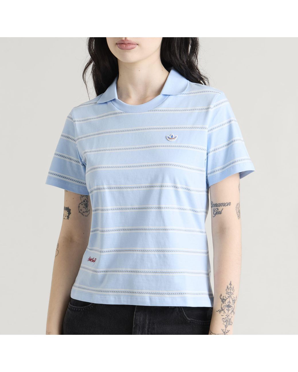 Adidas Blue Stripe Polo
