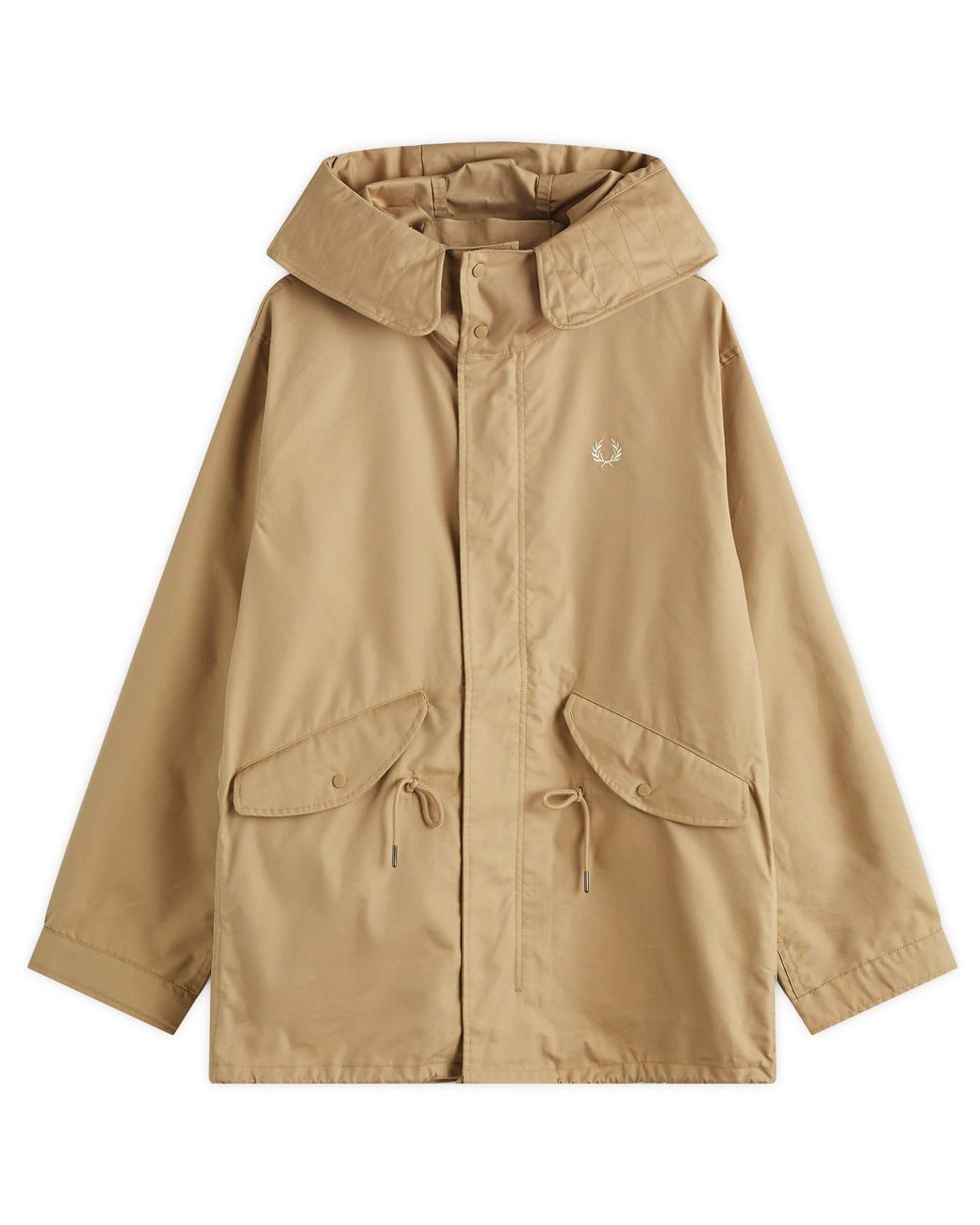 FRED PERRY/Short Jacquard Parka Lサイズ Fred Perry Short Parka Jacket in Natural for Men | Lyst UK